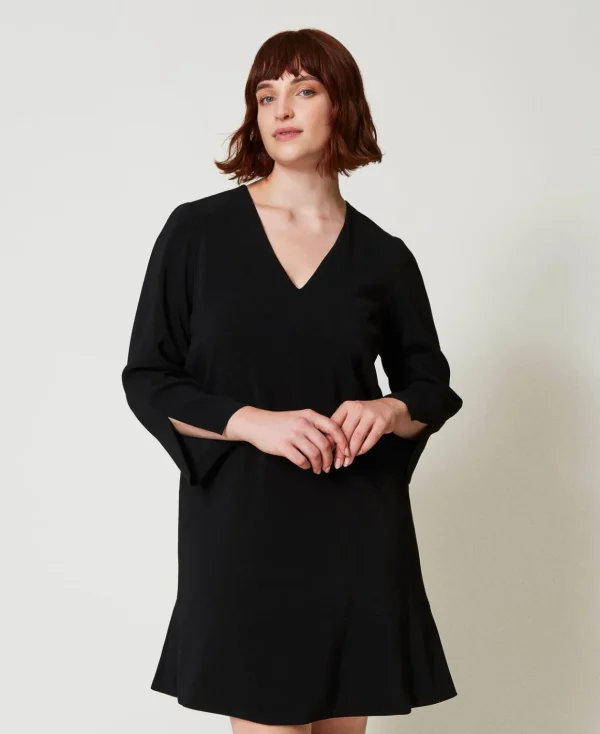 TWINSET Milano Abito Corto Con Balza E Catena Oval T | Vestiti Da Cerimonia | Vestiti Corti