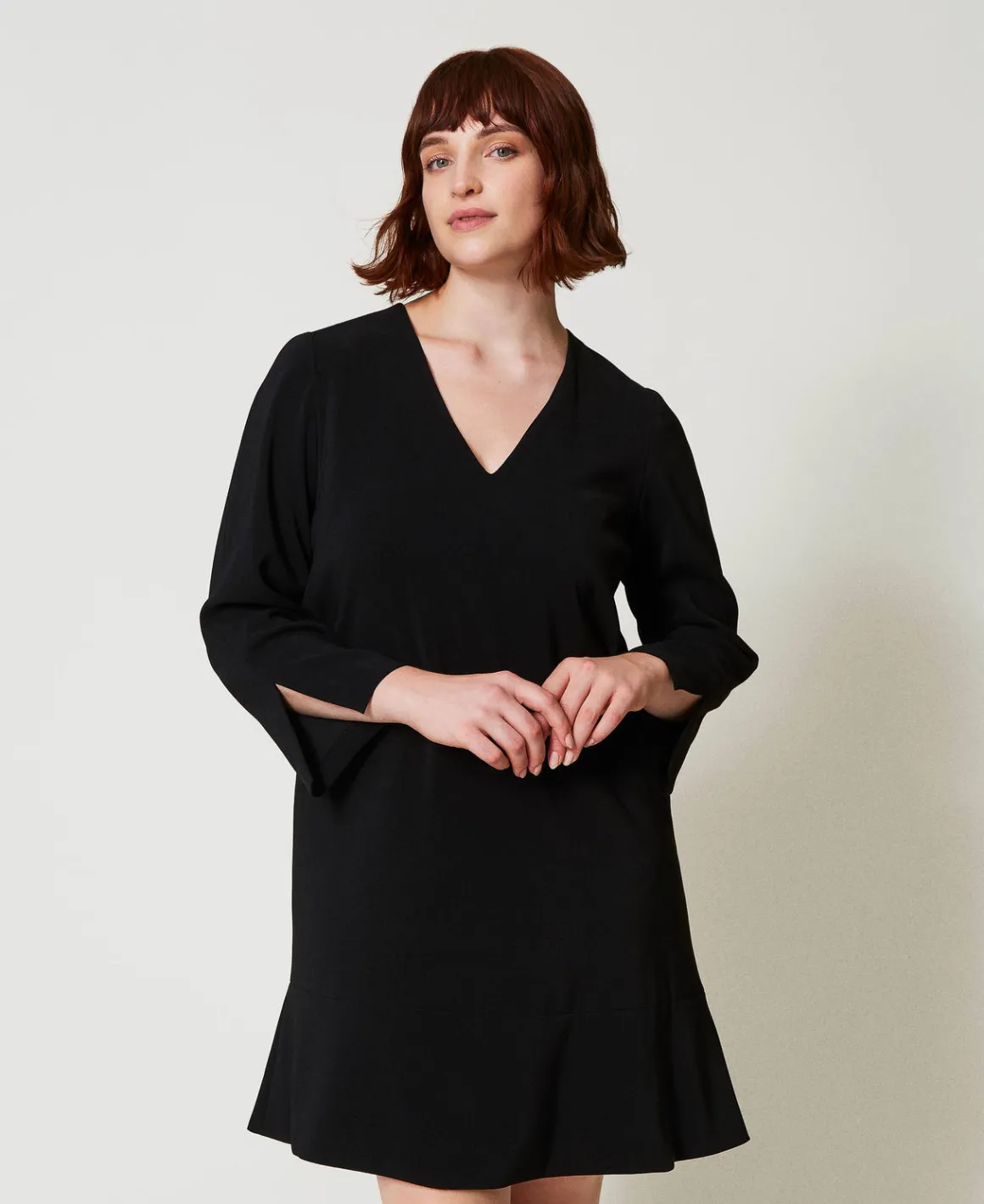 TWINSET Milano Abito Corto Con Balza E Catena Oval T | Vestiti Da Cerimonia | Vestiti Corti