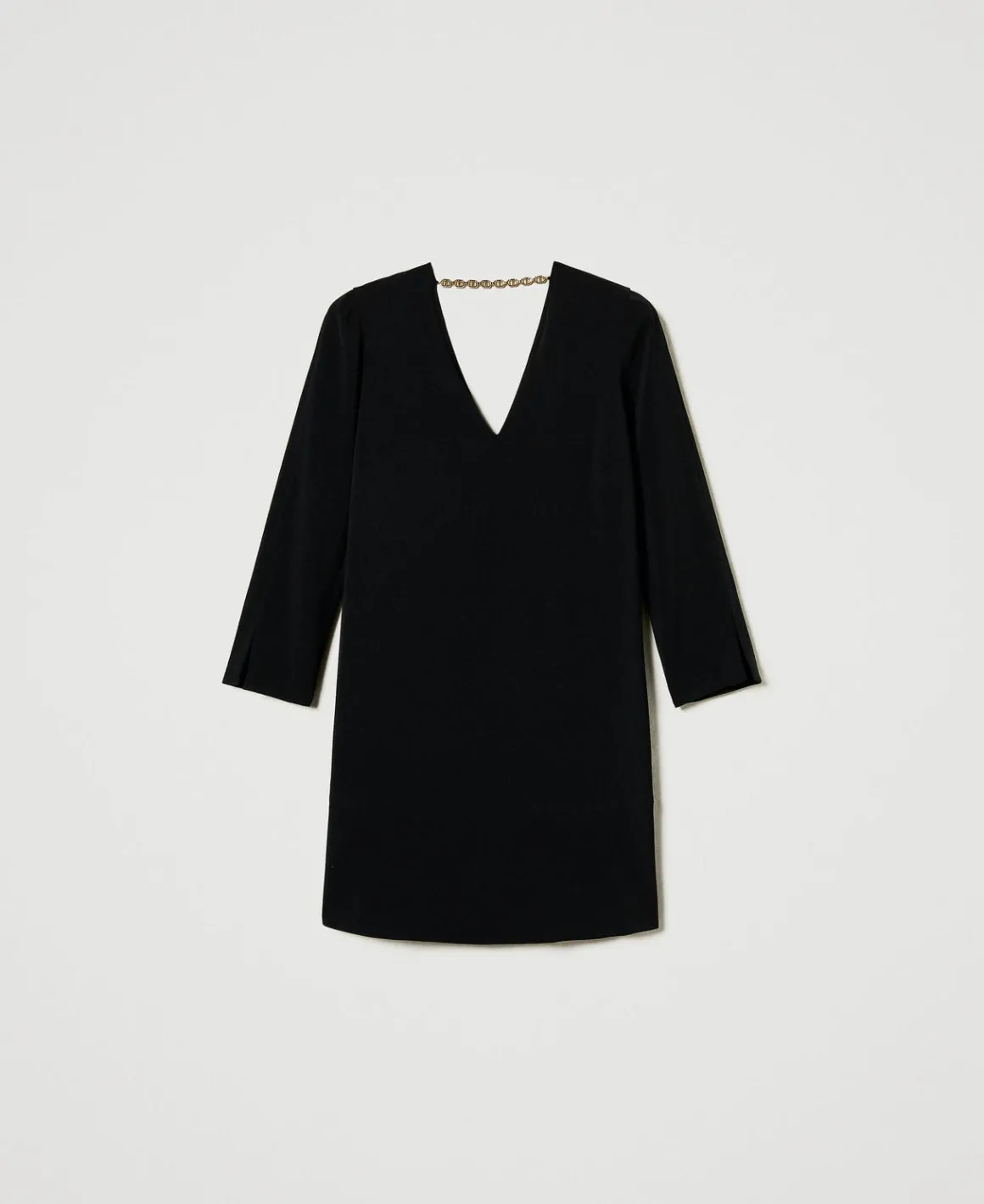 TWINSET Milano Abito Corto Con Balza E Catena Oval T | Vestiti Da Cerimonia | Vestiti Corti