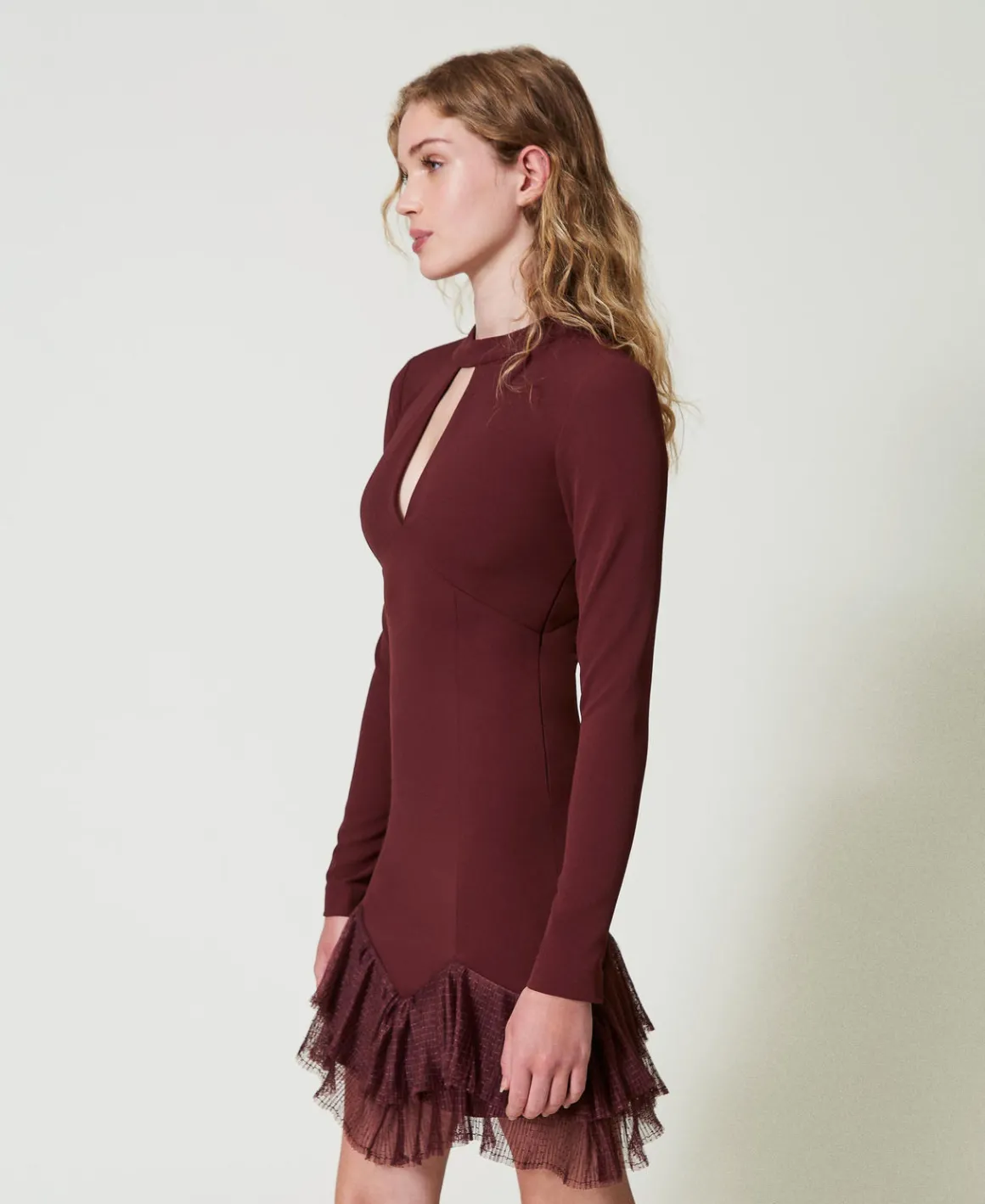 TWINSET Milano Abito Corto Con Balze Plissé In Tulle | Vestiti Eleganti | Vestiti Corti