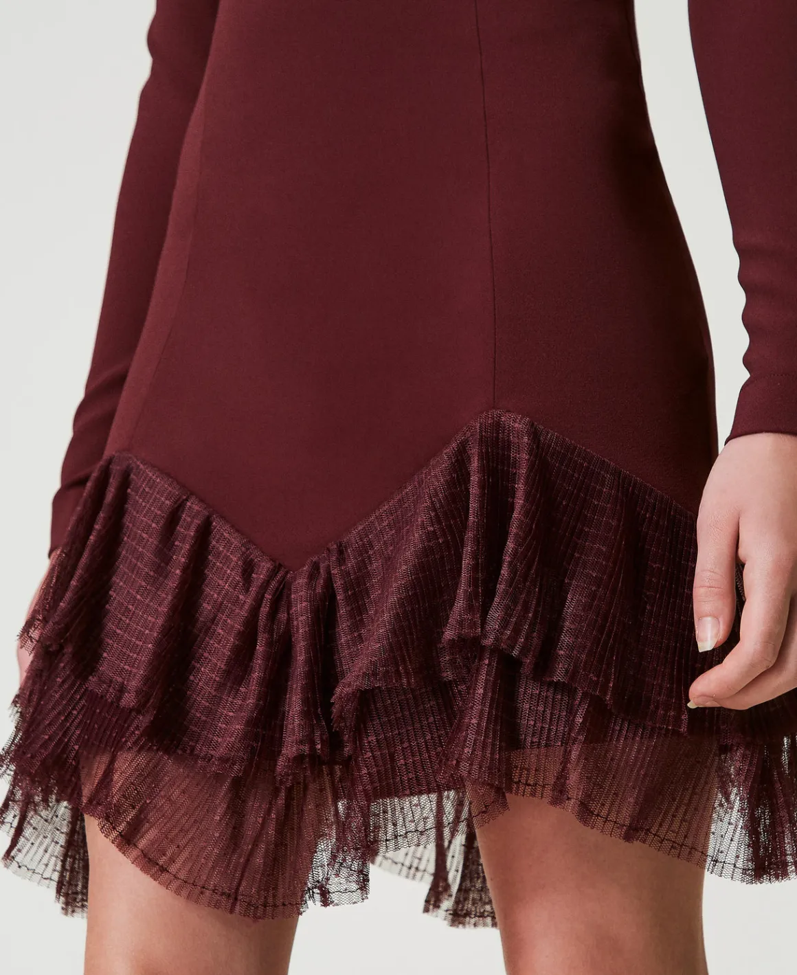 TWINSET Milano Abito Corto Con Balze Plissé In Tulle | Vestiti Eleganti | Vestiti Corti
