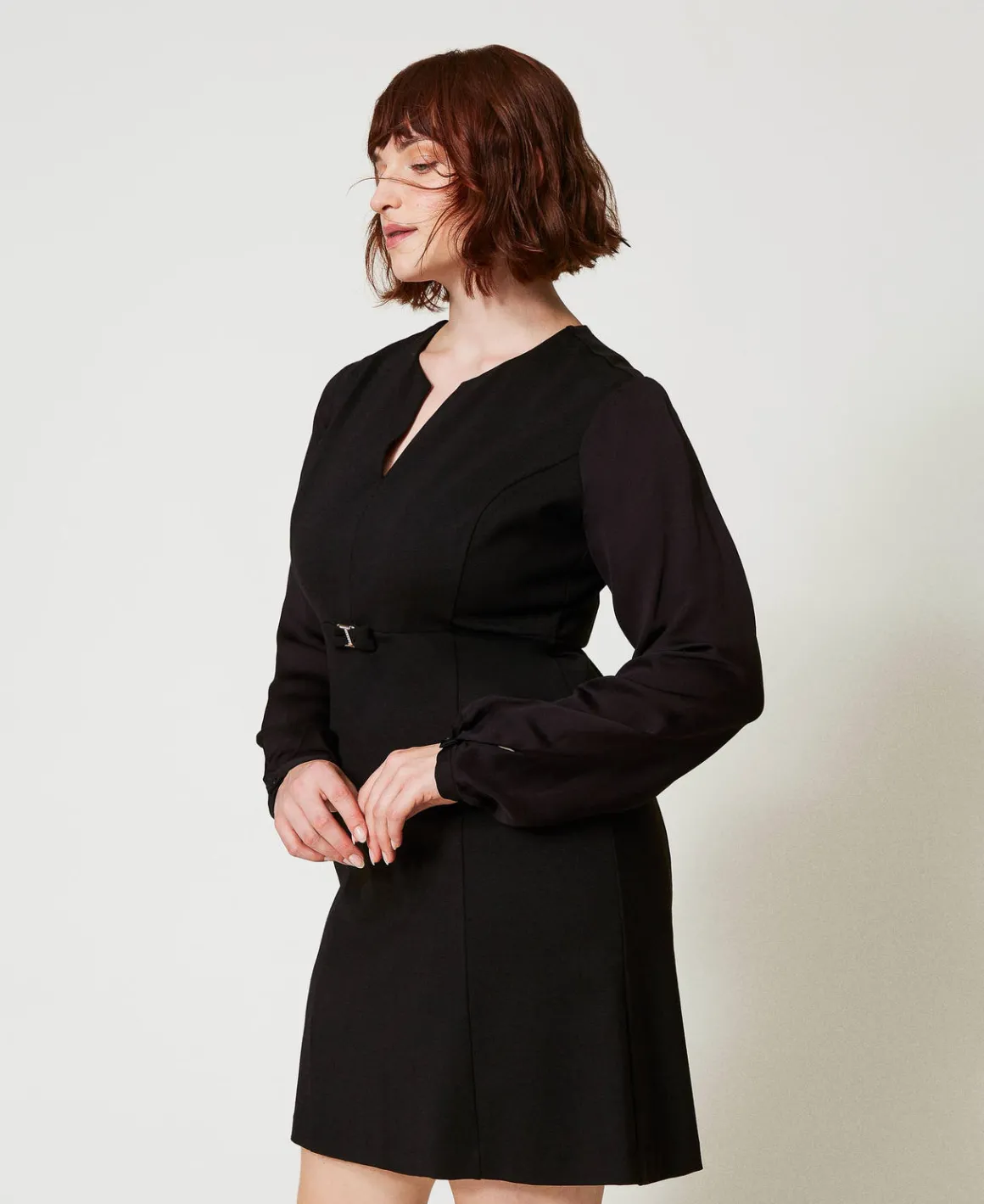 TWINSET Milano Abito Corto Con Fiocco E Oval T | Vestiti Corti