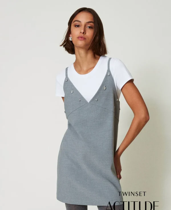 TWINSET Milano Abito Corto Con Ricami E T-shirt | Vestiti Da Cerimonia | Vestiti Corti
