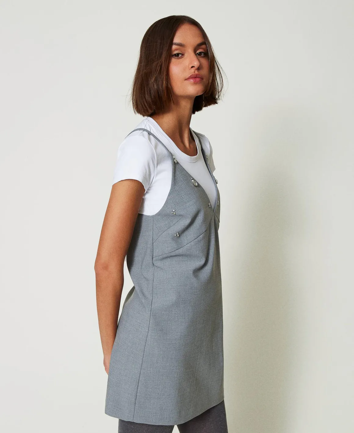 TWINSET Milano Abito Corto Con Ricami E T-shirt | Vestiti Da Cerimonia | Vestiti Corti