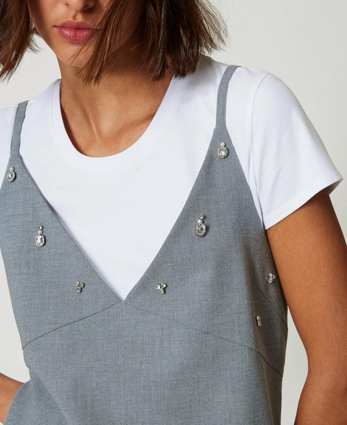 TWINSET Milano Abito Corto Con Ricami E T-shirt | Vestiti Da Cerimonia | Vestiti Corti