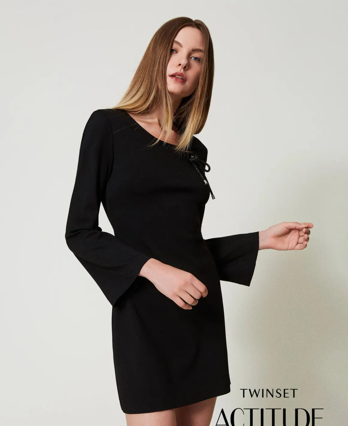 TWINSET Milano Abito Corto Con Spilla In Strass | Vestiti Corti