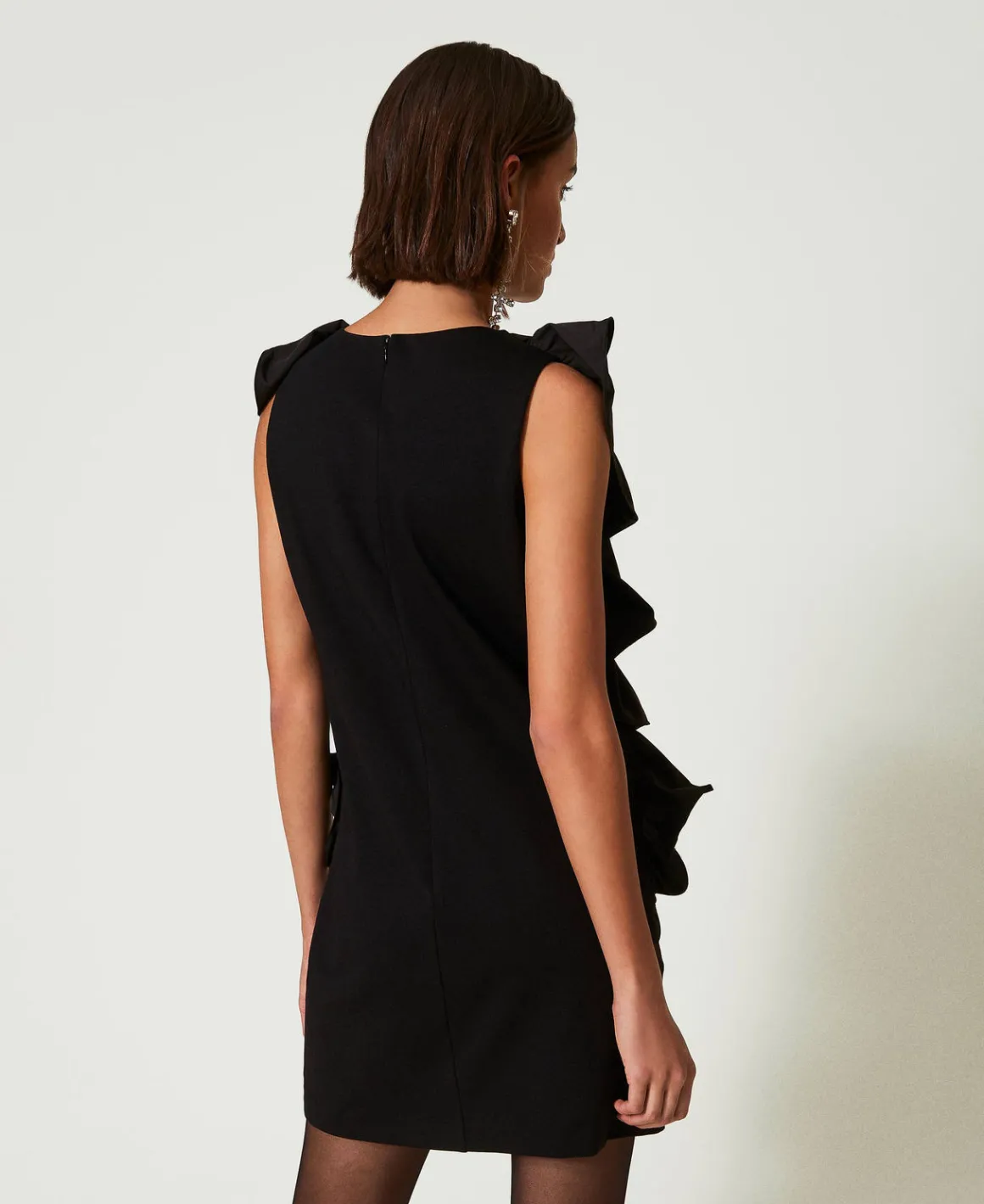 TWINSET Milano Abito Corto Con Volant In Georgette | Vestiti Corti | Vestiti Da Cerimonia