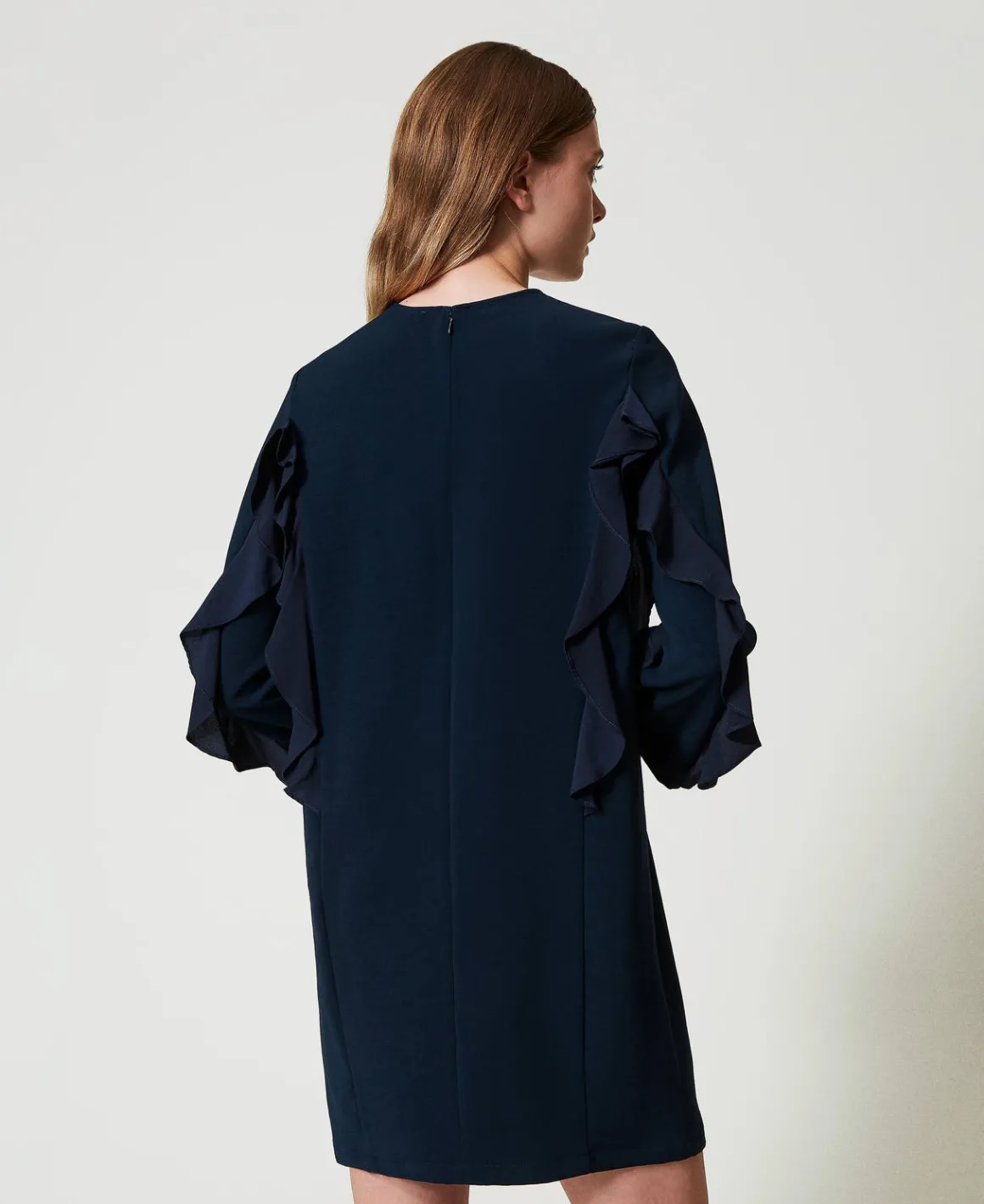 TWINSET Milano Abito Corto In Cady Con Volant | Vestiti Corti