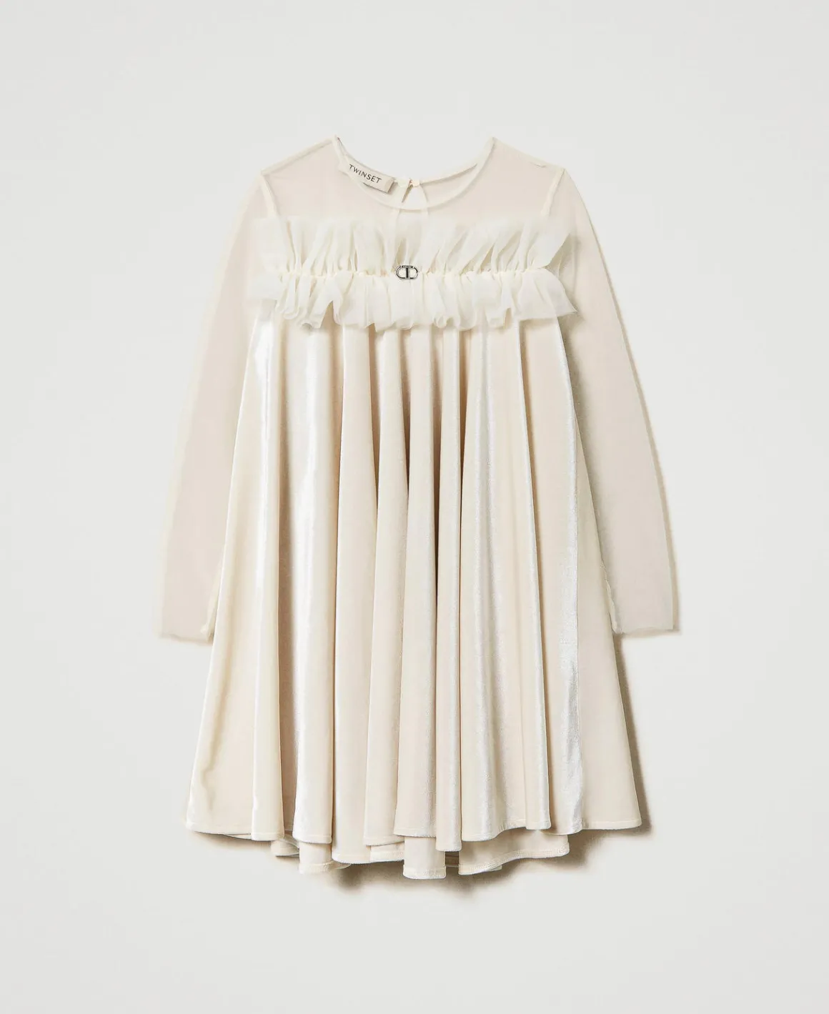 TWINSET Milano Abito Corto In Ciniglia E Tulle | Vestiti