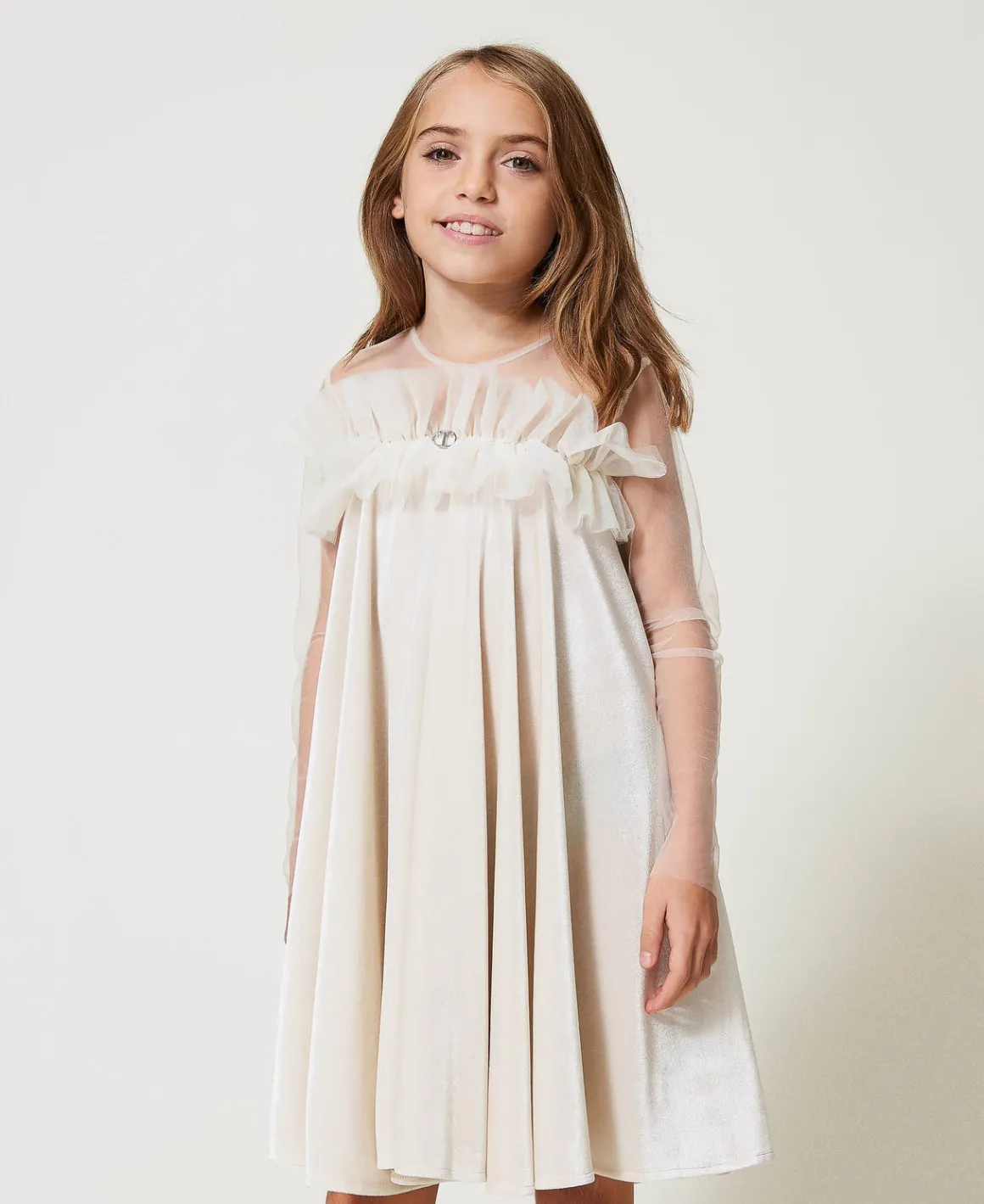 TWINSET Milano Abito Corto In Ciniglia E Tulle | Vestiti