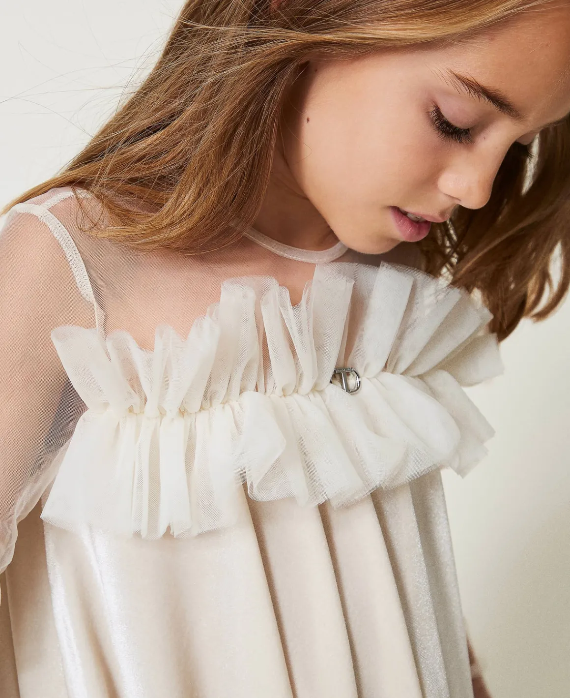 TWINSET Milano Abito Corto In Ciniglia E Tulle | Vestiti