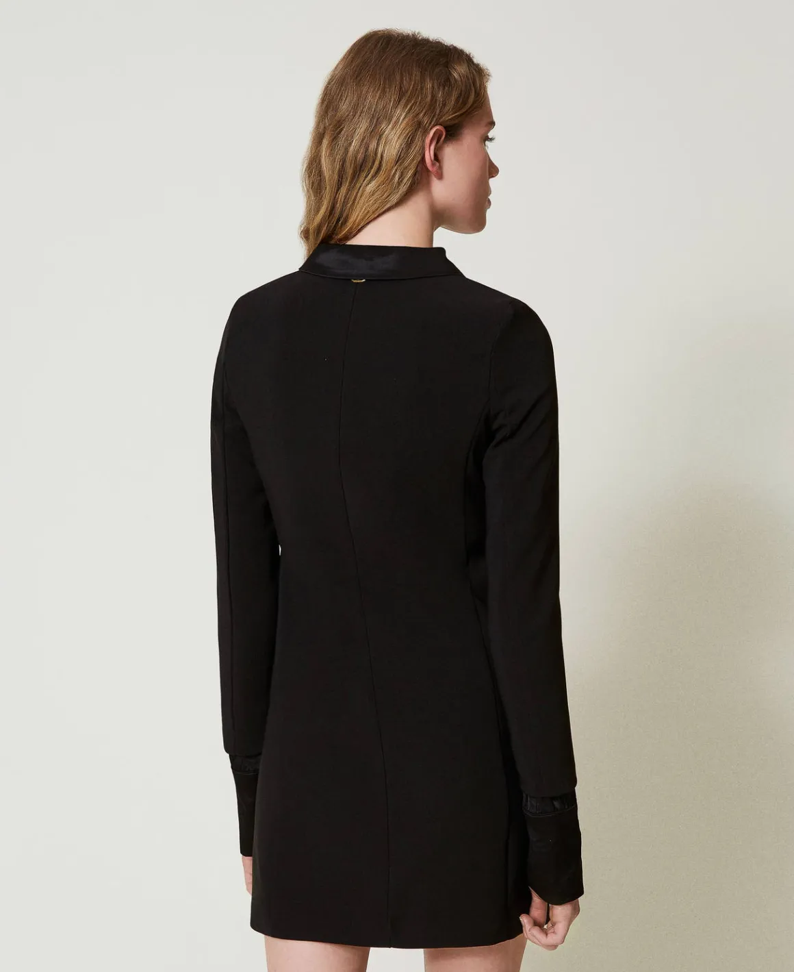 TWINSET Milano Abito Corto In Crêpe Con Dettagli In Raso | Vestiti Da Cerimonia | Vestiti Eleganti