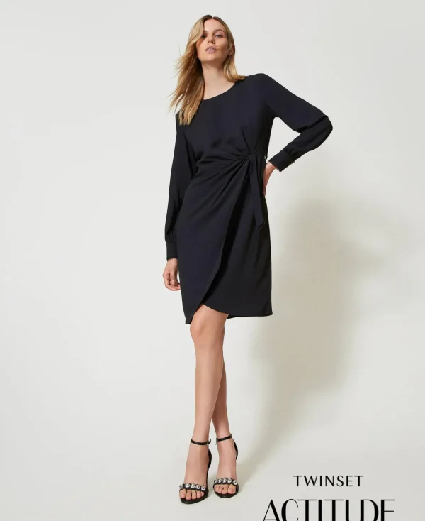 TWINSET Milano Abito Corto In Crêpe De Chine Riciclato | Vestiti Da Cerimonia | Vestiti Corti