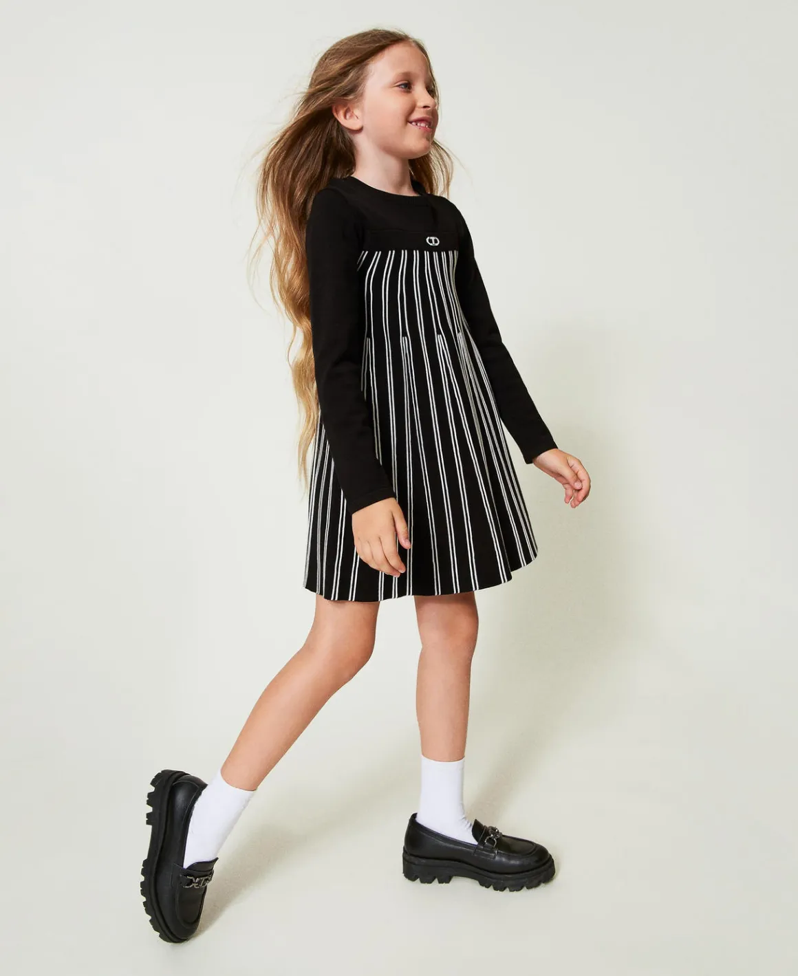 TWINSET Milano Abito Corto In Maglia A Righe Flexage | Vestiti
