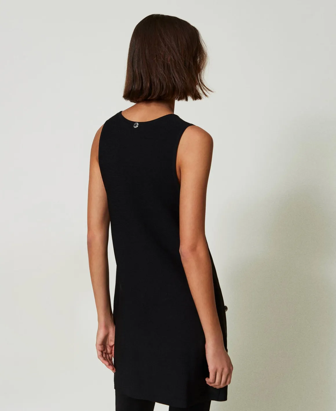 TWINSET Milano Abito Corto In Maglia Con Borchie | Vestiti In Maglia | Vestiti Corti