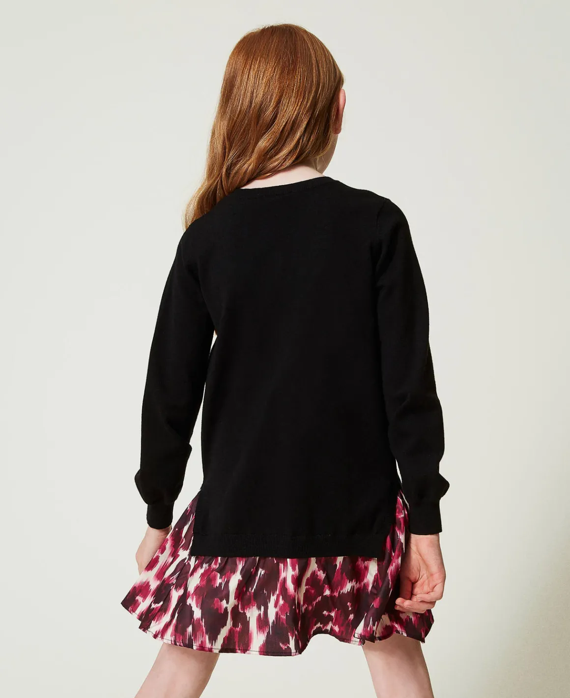 TWINSET Milano Abito Corto In Maglia Con Inserto Stampato | Vestiti