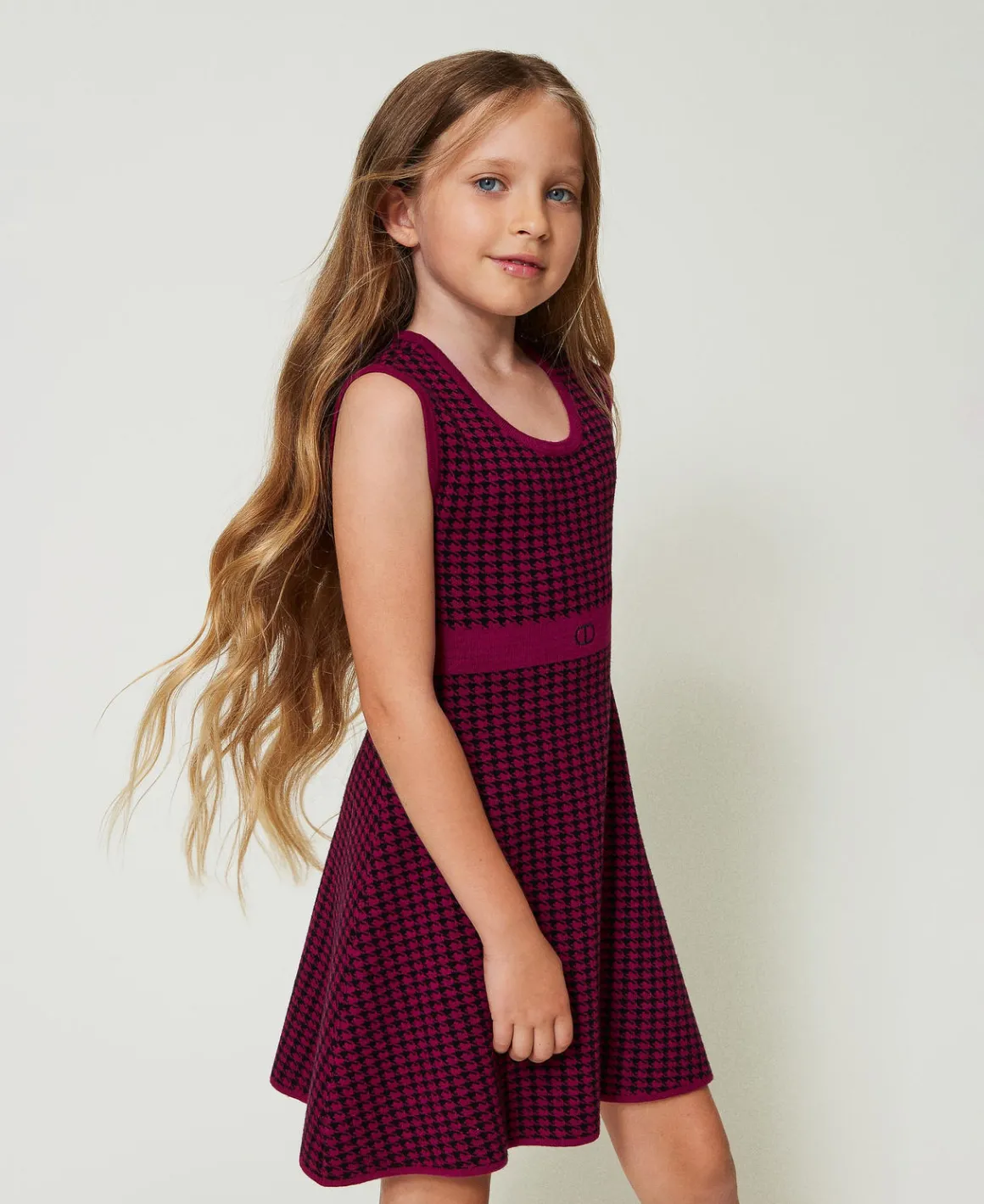 TWINSET Milano Abito Corto In Maglia Jacquard Pied De Poule | Vestiti