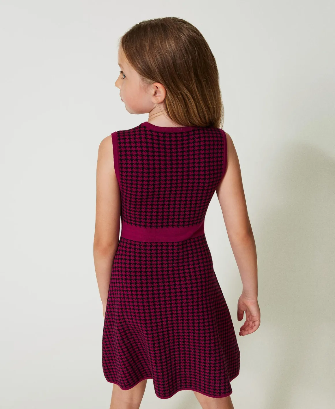 TWINSET Milano Abito Corto In Maglia Jacquard Pied De Poule | Vestiti