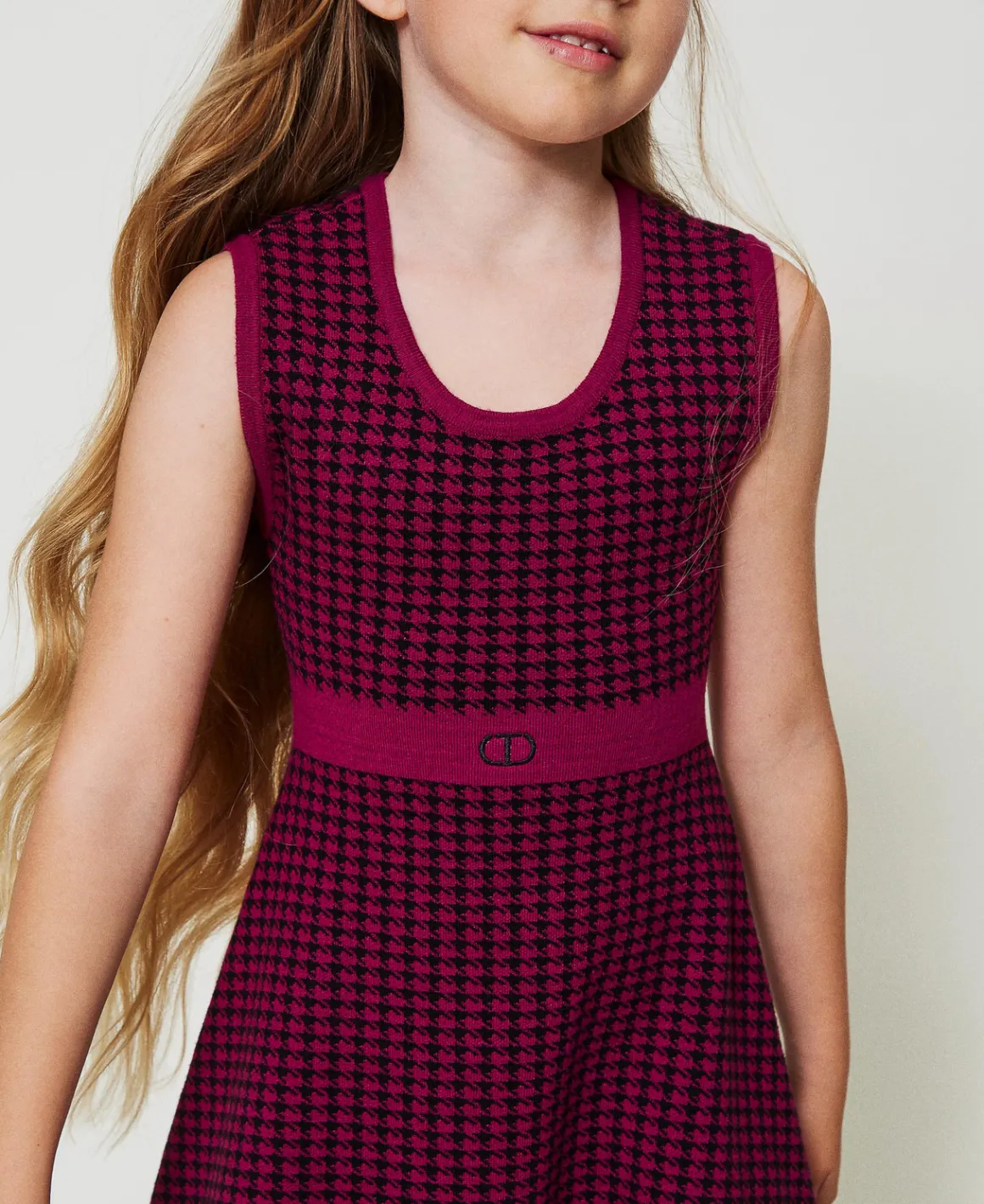 TWINSET Milano Abito Corto In Maglia Jacquard Pied De Poule | Vestiti