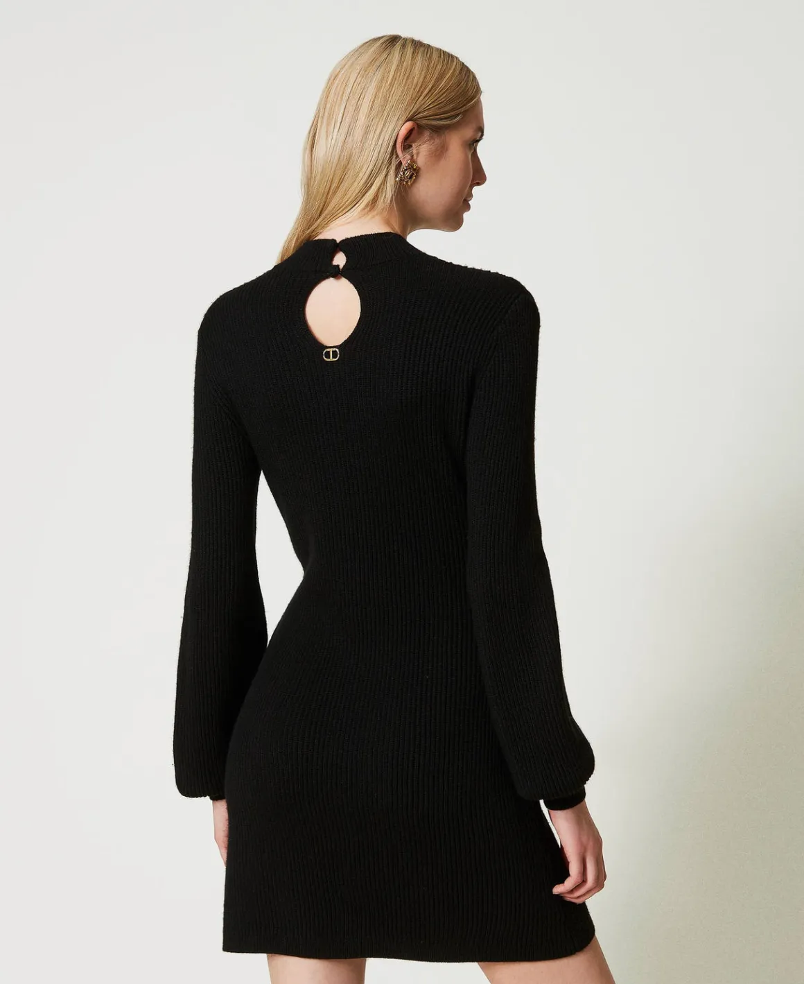 TWINSET Milano Abito Corto In Maglia Misto Lana Crochet | Vestiti Da Cerimonia | Vestiti Eleganti