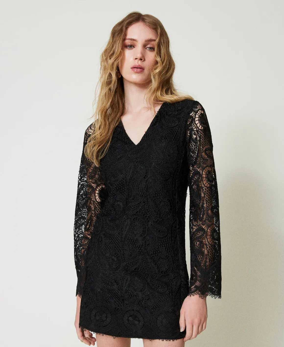TWINSET Milano Abito Corto In Pizzo Macramè | Vestiti Da Cerimonia | Vestiti Eleganti