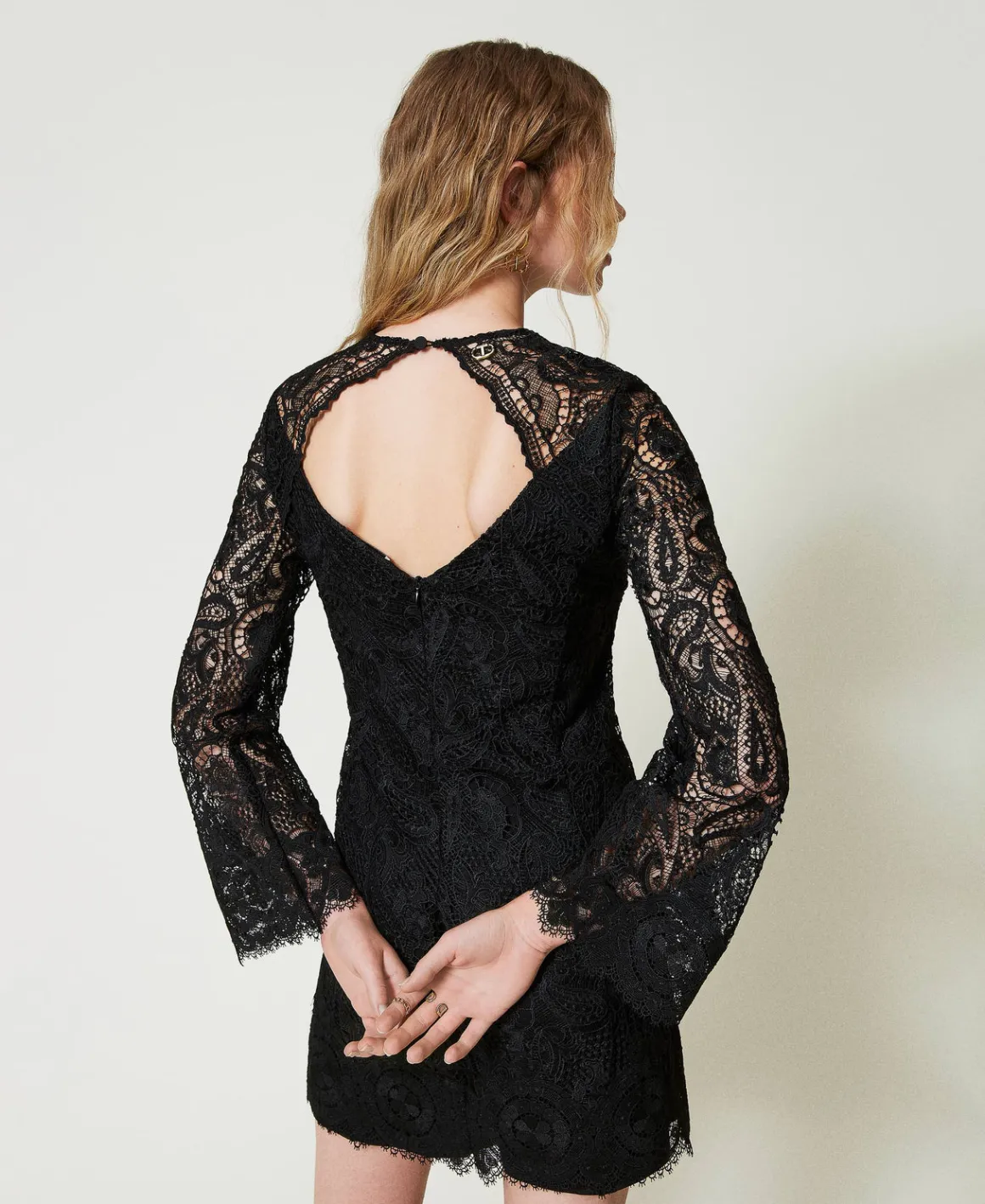 TWINSET Milano Abito Corto In Pizzo Macramè | Vestiti Da Cerimonia | Vestiti Eleganti