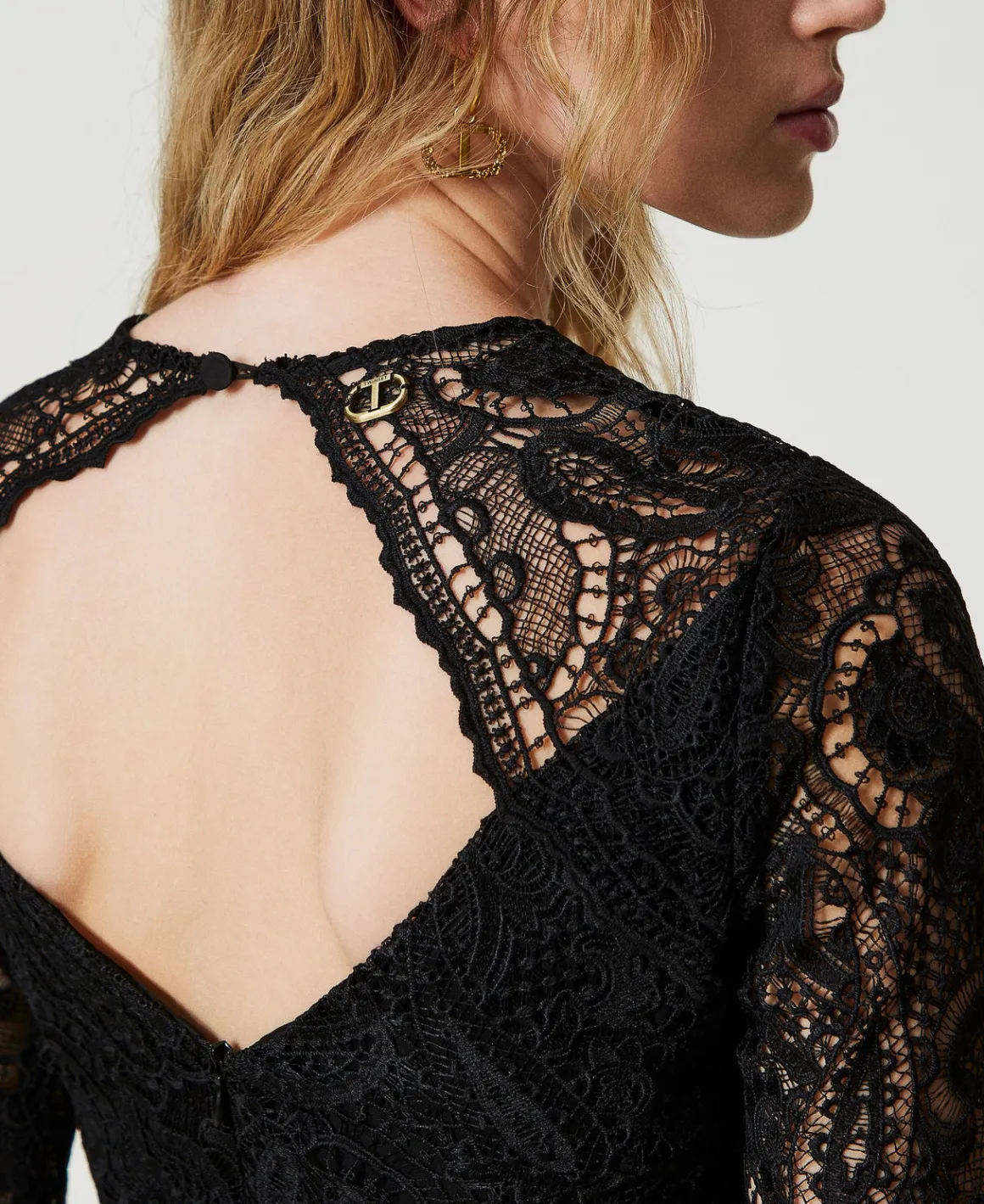 TWINSET Milano Abito Corto In Pizzo Macramè | Vestiti Da Cerimonia | Vestiti Eleganti