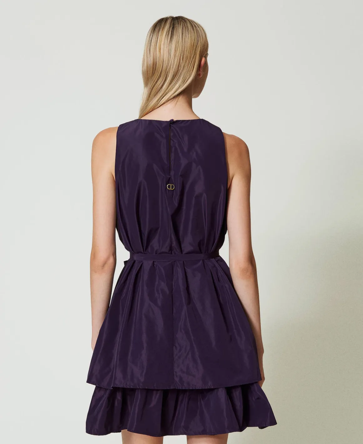 TWINSET Milano Abito Corto In Taffetà Con Balza | Vestiti Da Cerimonia | Vestiti Eleganti