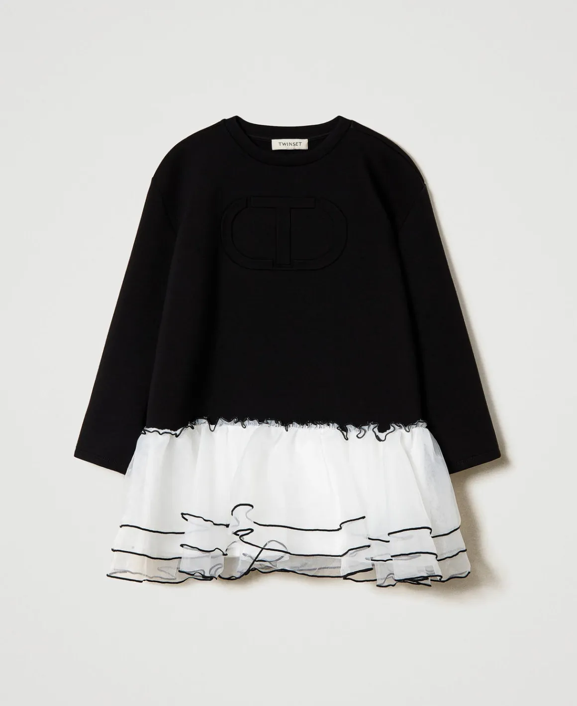 TWINSET Milano Abito Corto In Tessuto Scuba E Organza | Vestiti
