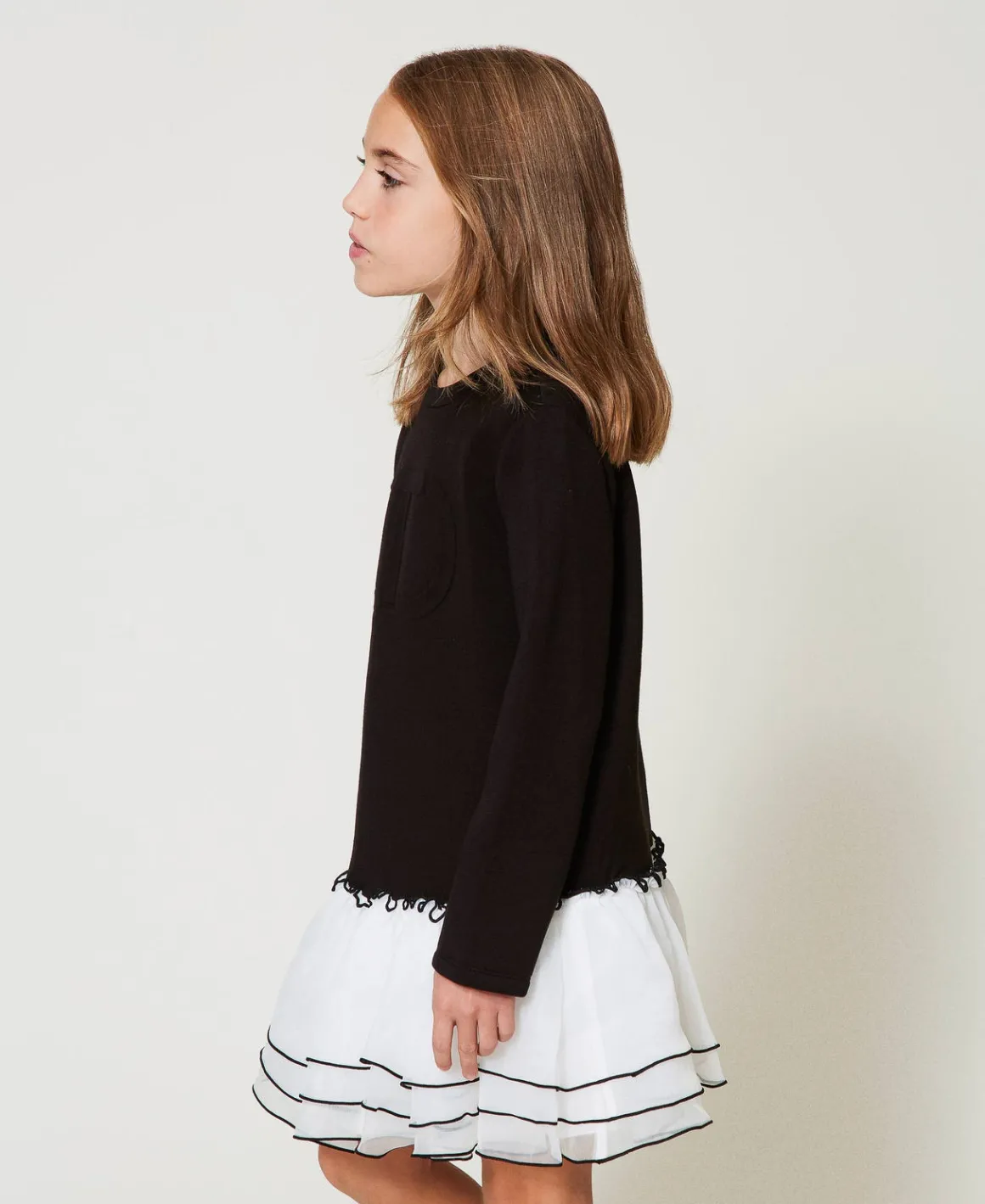 TWINSET Milano Abito Corto In Tessuto Scuba E Organza | Vestiti