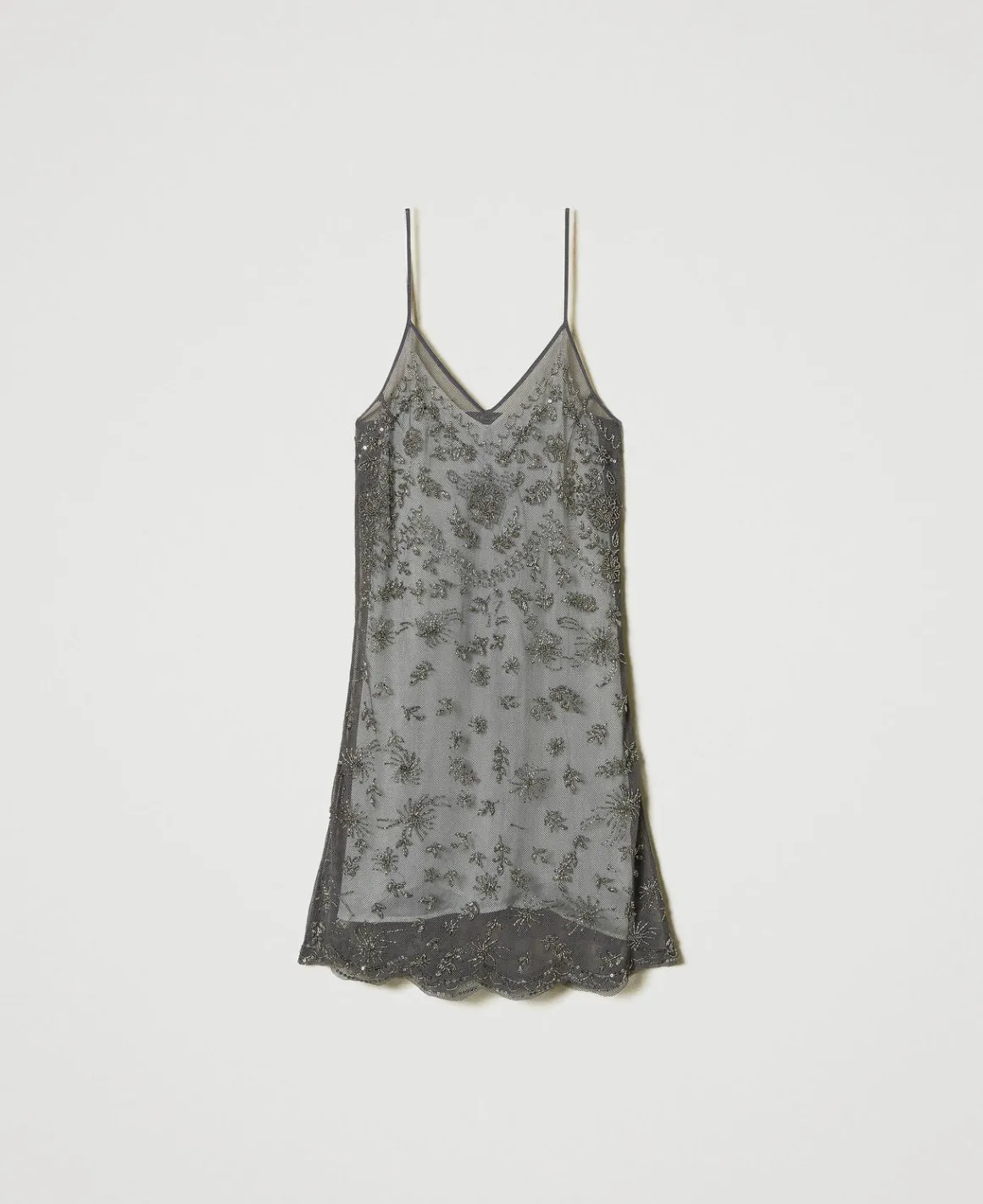 TWINSET Milano Abito Corto In Tulle Con Ricamo A Mano | Vestiti Da Cerimonia | Vestiti Corti