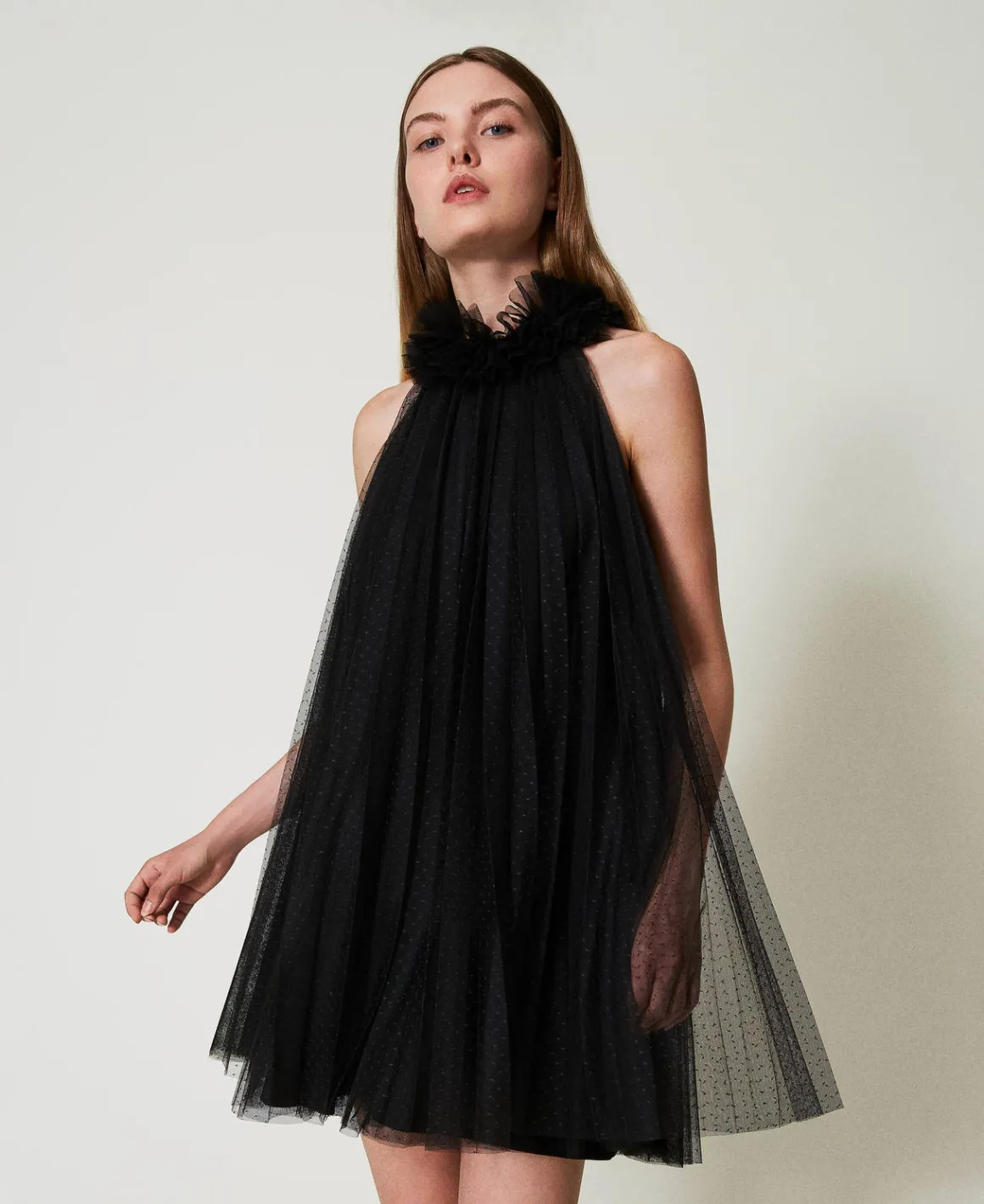 TWINSET Milano Abito Corto In Tulle Plissé | Vestiti Eleganti | Vestiti Corti