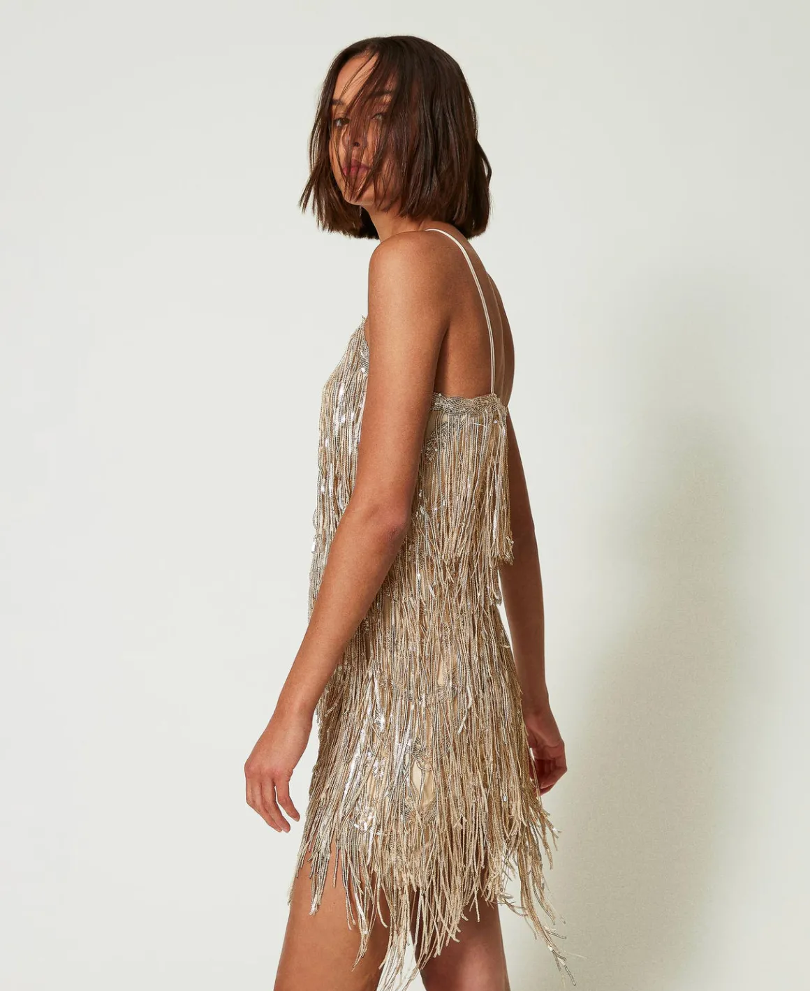 TWINSET Milano Abito Corto MYFO Con Frange Di Paillettes | Vestiti Da Cerimonia | Vestiti Eleganti
