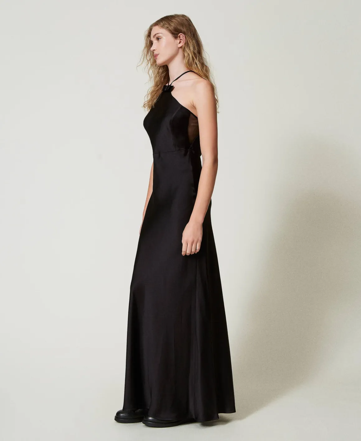 TWINSET Milano Abito Halter Lungo In Raso | Vestiti Da Cerimonia