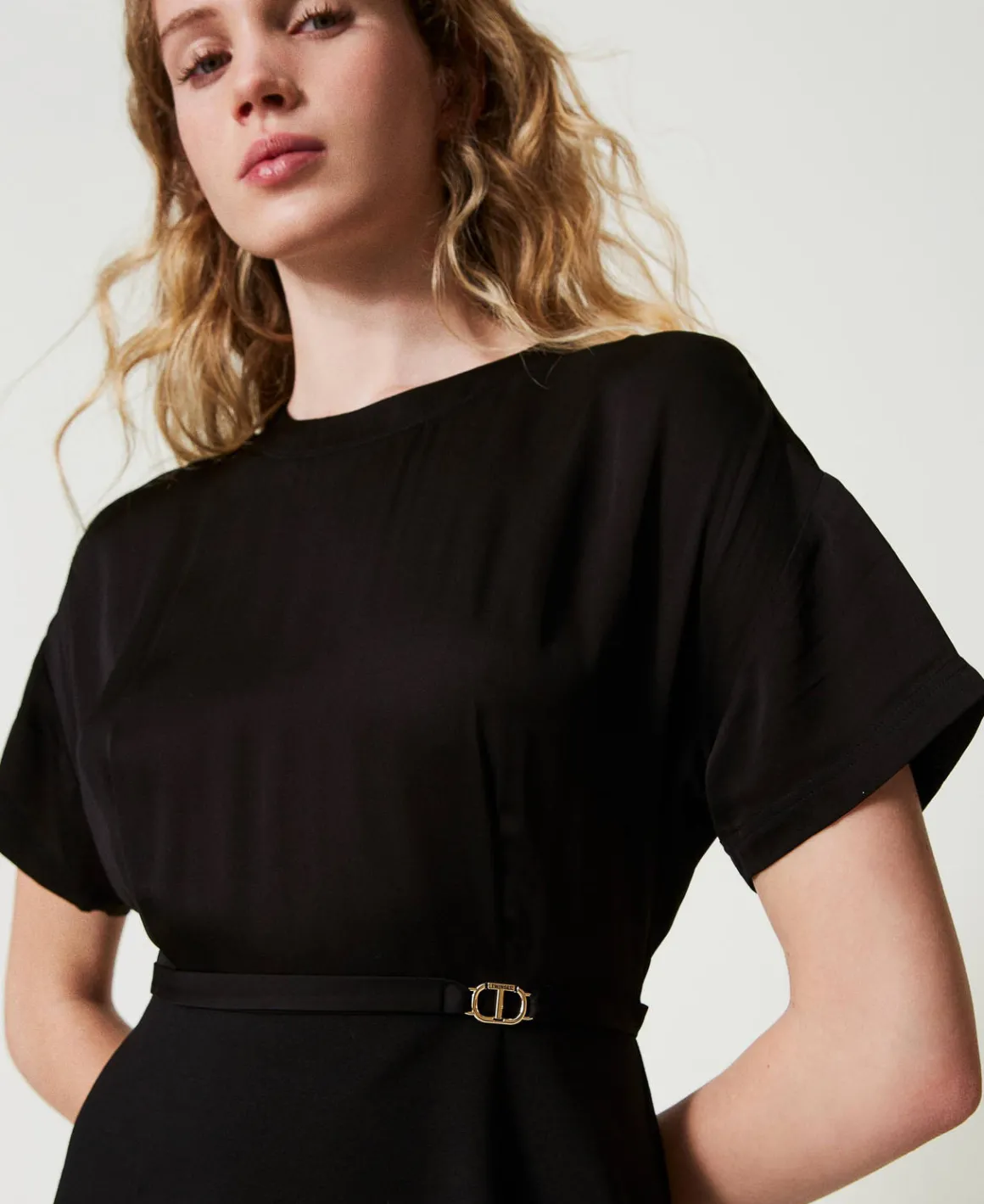 TWINSET Milano Abito Longuette Con Cinturino Oval T | Vestiti Da Cerimonia | Vestiti Eleganti