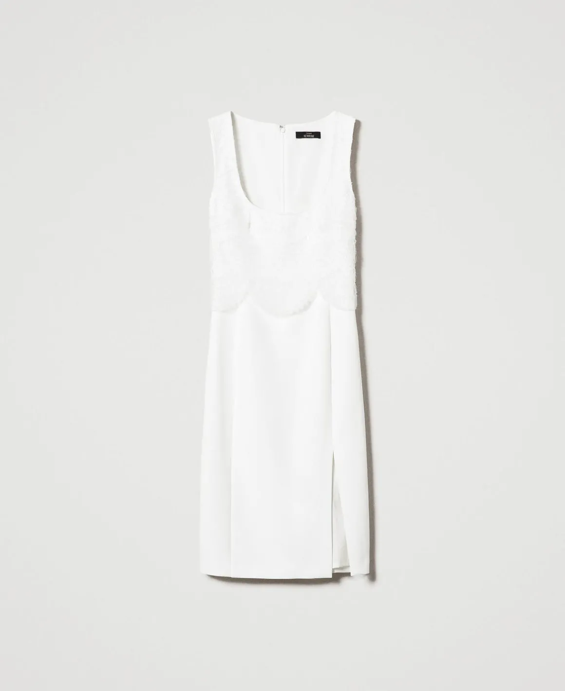 TWINSET Milano Abito Longuette In Crêpe Con Ricami | Vestiti Da Cerimonia | Vestiti Longuette