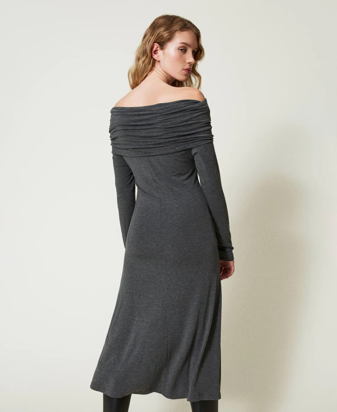TWINSET Milano Abito Longuette In Jersey Con Ricamo Logo | Vestiti Longuette