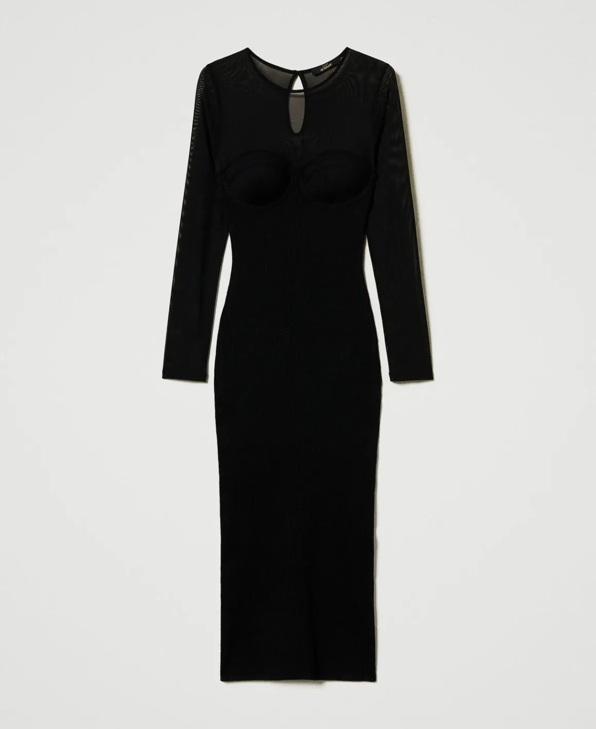 TWINSET Milano Abito Longuette In Maglia Con Tulle | Vestiti Eleganti | Vestiti In Maglia