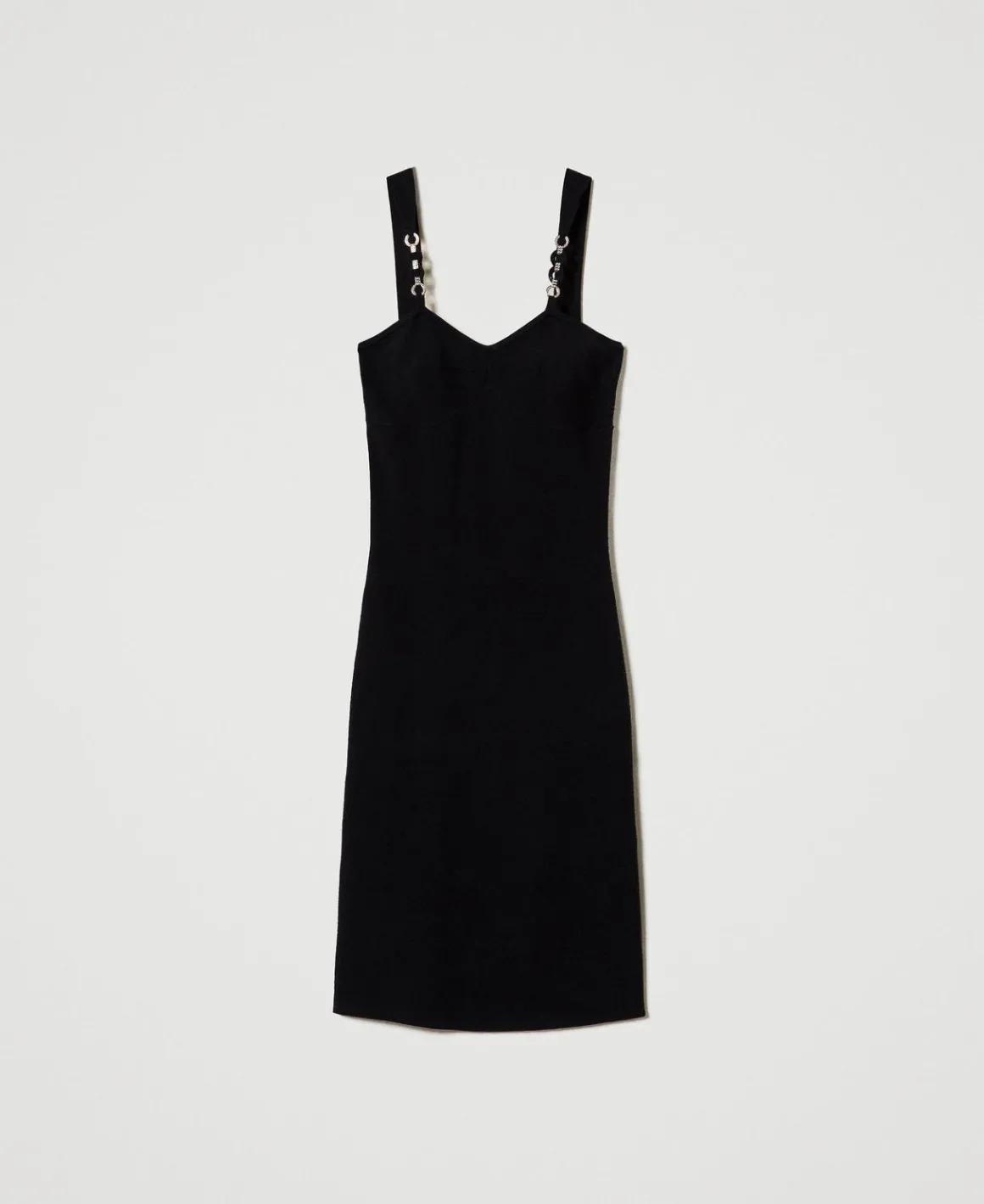 TWINSET Milano Abito Longuette In Maglia Con Spalline Bijoux | Vestiti Da Cerimonia | Vestiti Eleganti