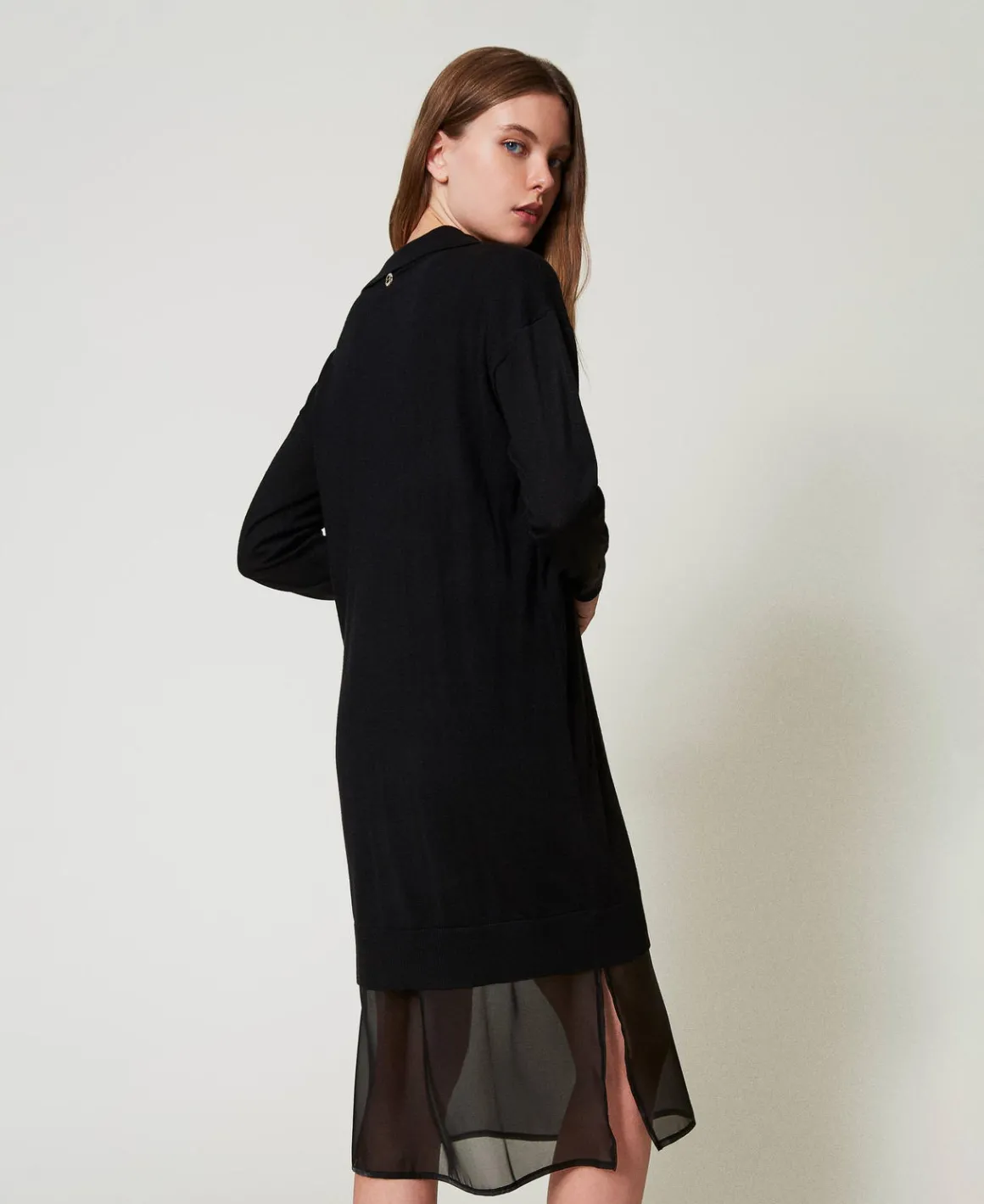 TWINSET Milano Abito Longuette In Maglia Con Sottoveste | Vestiti In Maglia | Vestiti Longuette