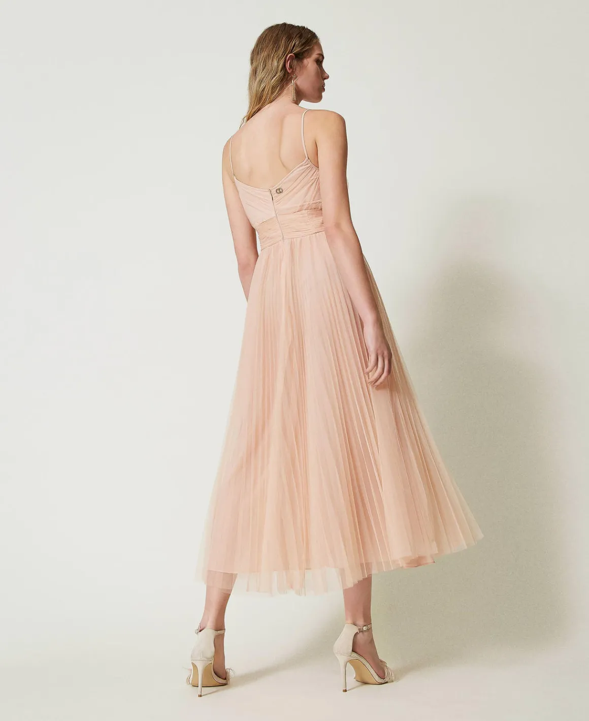 TWINSET Milano Abito Longuette In Tulle Plissé | Vestiti Da Cerimonia | Vestiti Eleganti