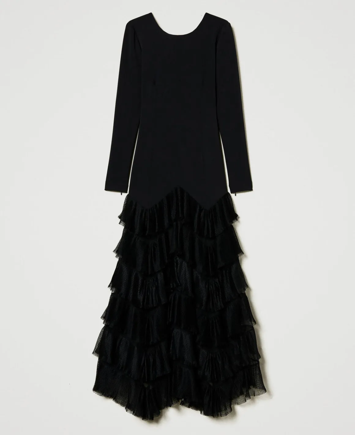 TWINSET Milano Abito Lungo Con Balze Plissé In Tulle | Vestiti Da Cerimonia | Vestiti Eleganti
