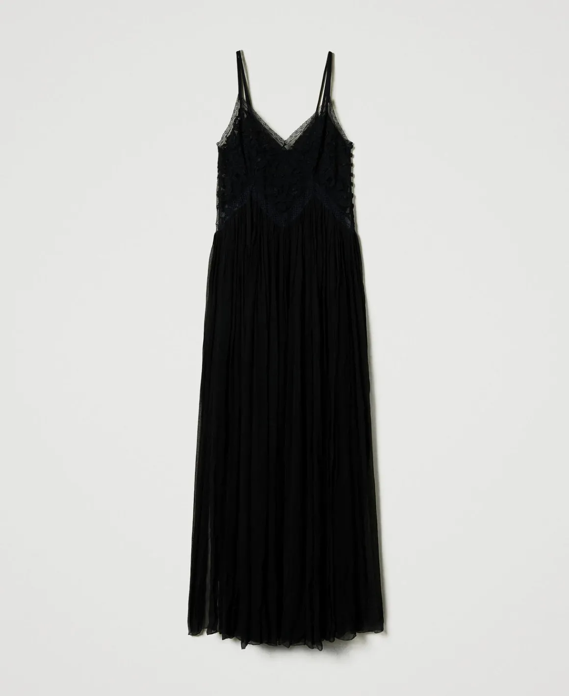 TWINSET Milano Abito Lungo In Creponne E Tulle | Vestiti Da Cerimonia | Vestiti Eleganti