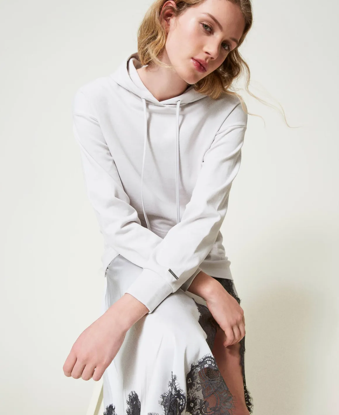 TWINSET Milano Abito Lungo In Felpa E Raso | Vestiti Lunghi
