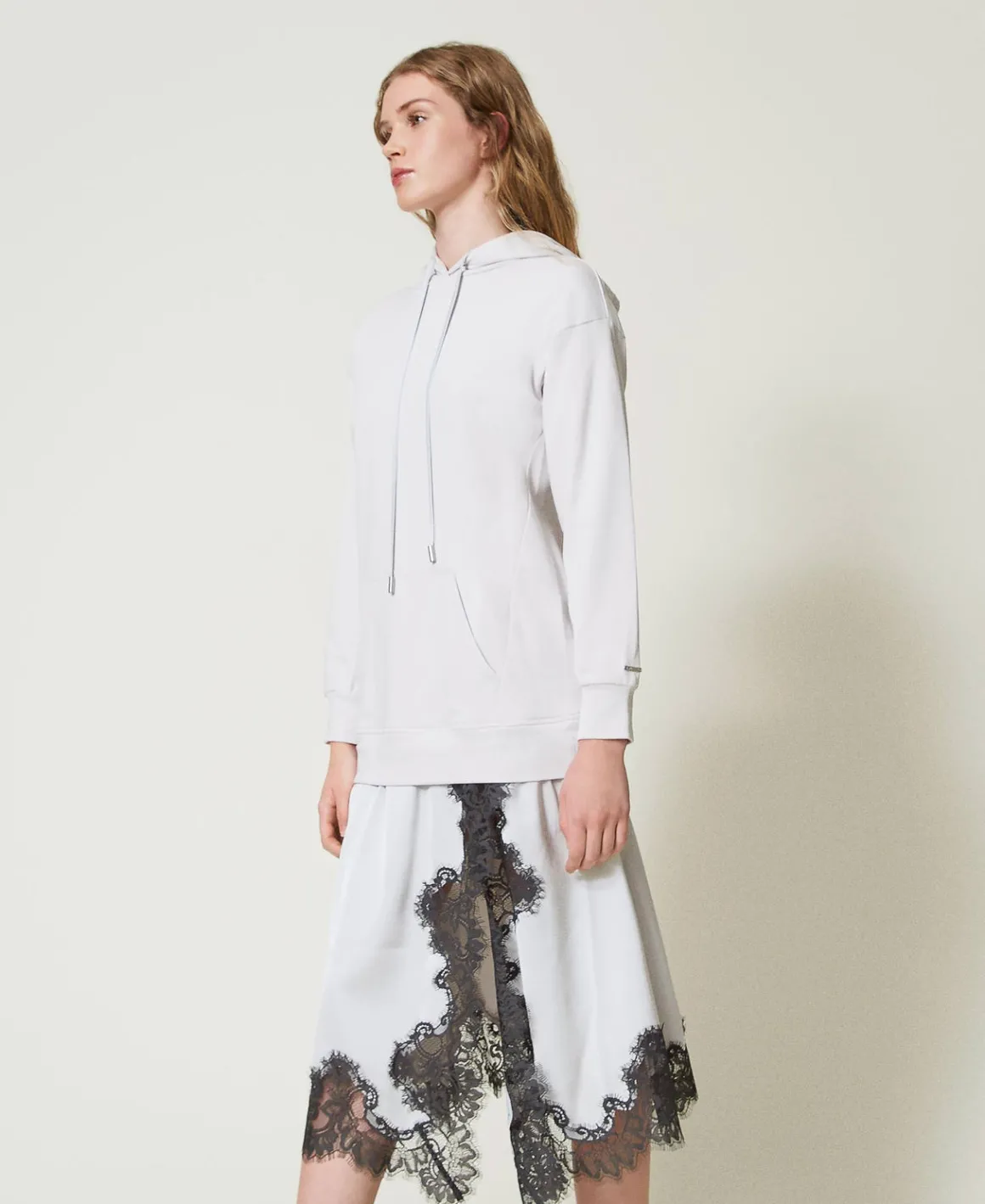TWINSET Milano Abito Lungo In Felpa E Raso | Vestiti Lunghi