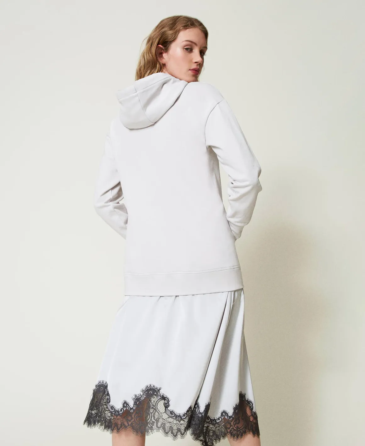TWINSET Milano Abito Lungo In Felpa E Raso | Vestiti Lunghi