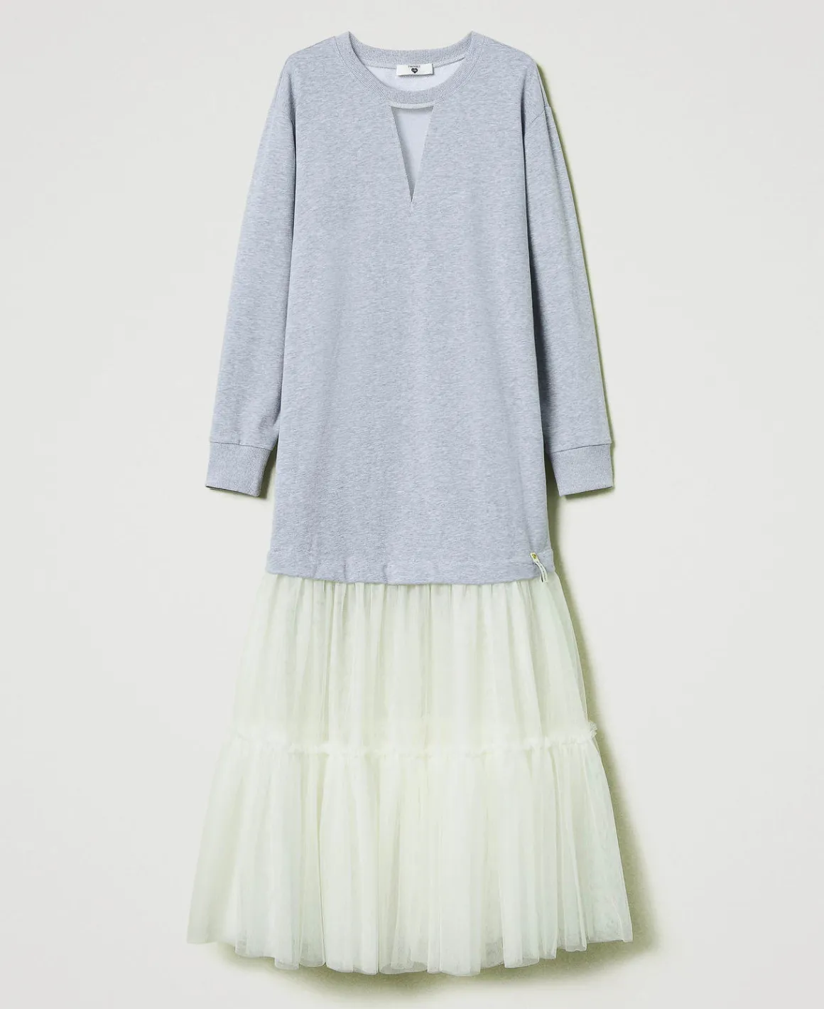 TWINSET Milano Abito Lungo In Felpa E Tulle | Vestiti Lunghi
