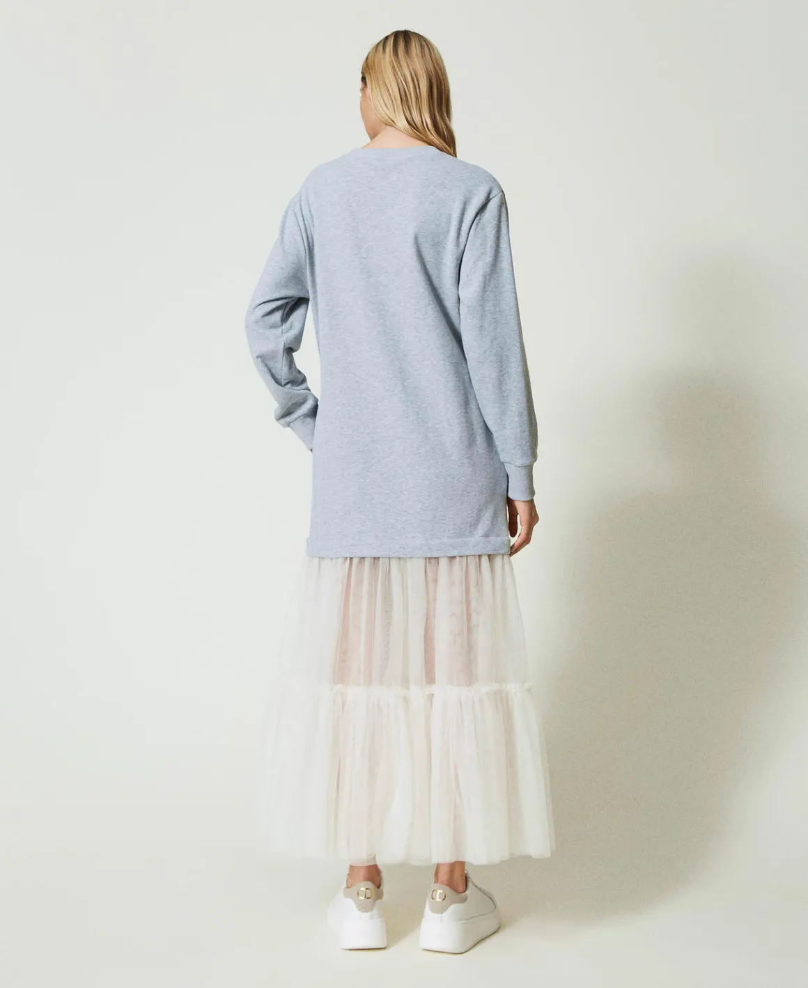 TWINSET Milano Abito Lungo In Felpa E Tulle | Vestiti Lunghi