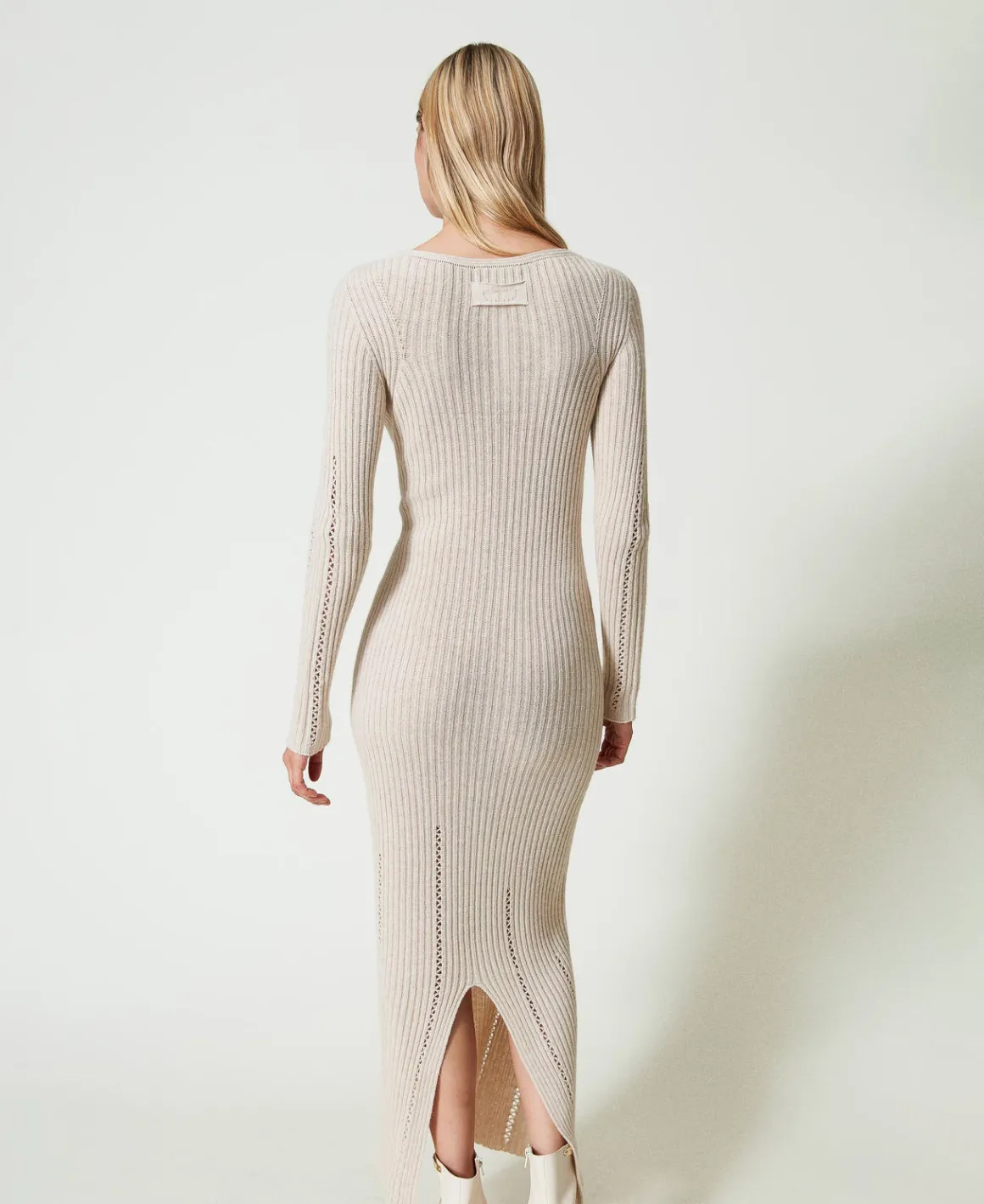 TWINSET Milano Abito Lungo In Filato Treeblend Con Spilla | Vestiti Da Cerimonia | Vestiti Eleganti