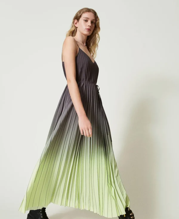 TWINSET Milano Abito Lungo In Georgette Plissé Stampata | Vestiti Da Cerimonia | Vestiti Eleganti